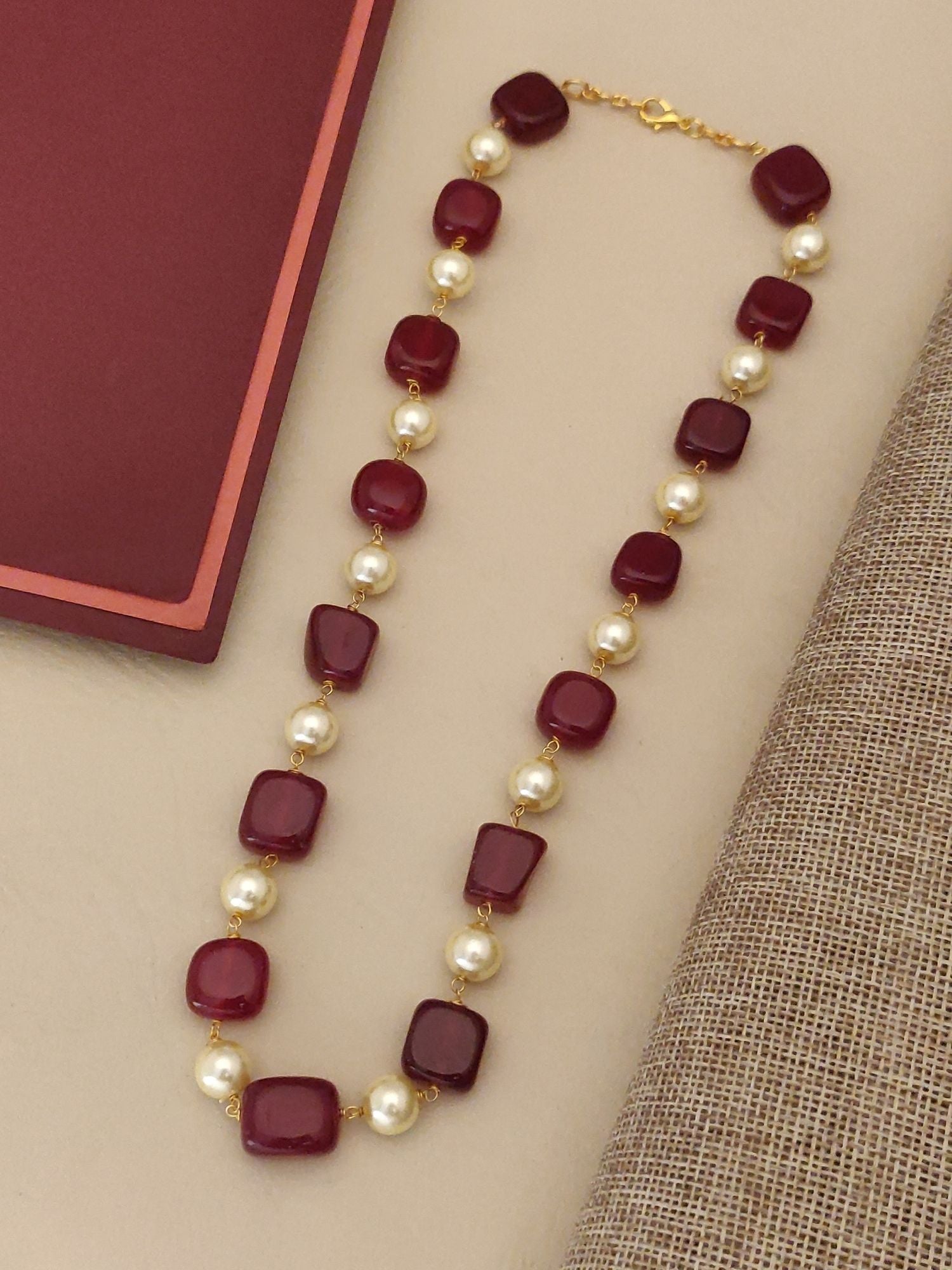 Abdesigns Gold Plated Jaipuri Stones Mala