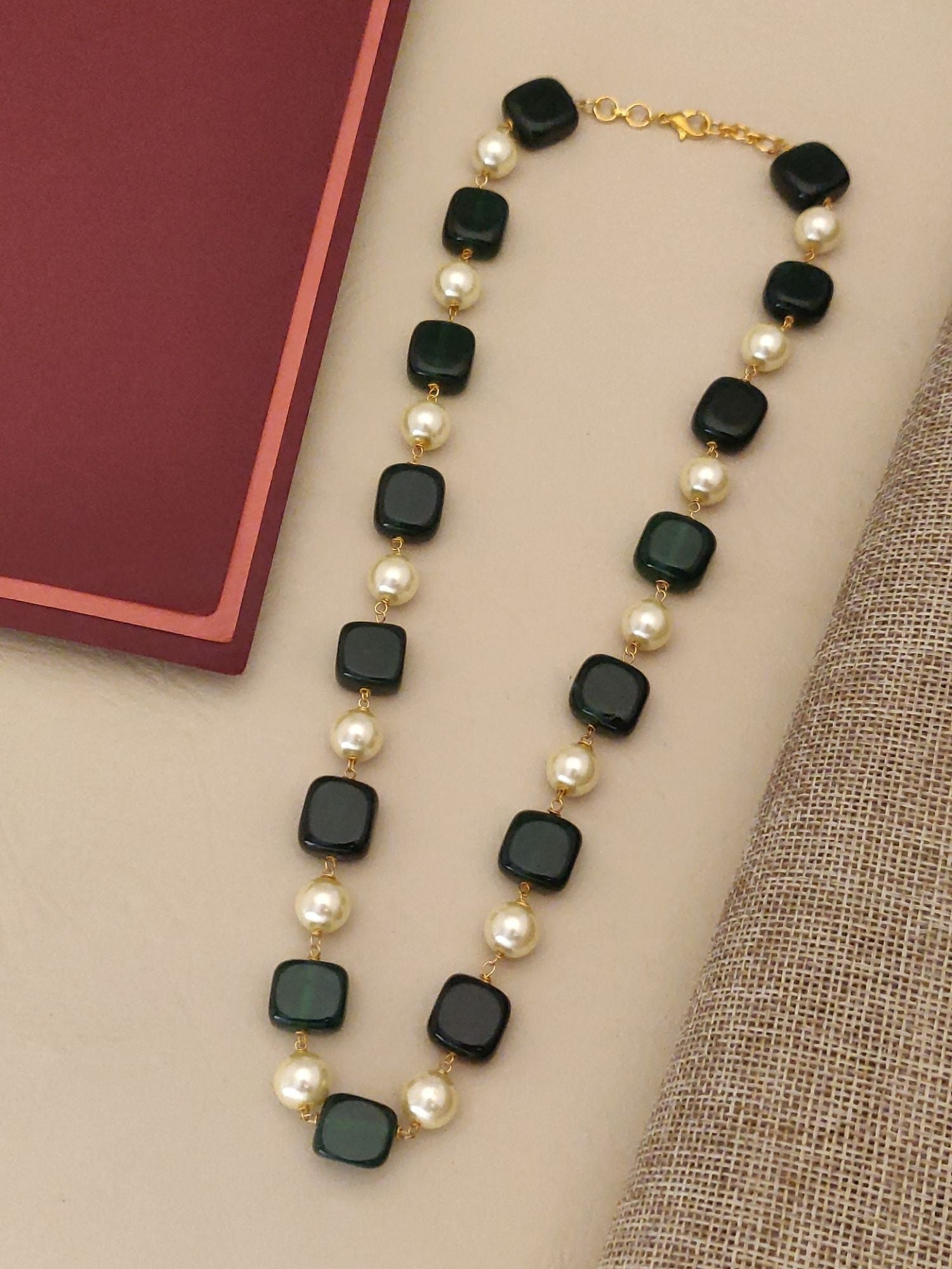 Abdesigns Gold Plated Jaipuri Stones Mala