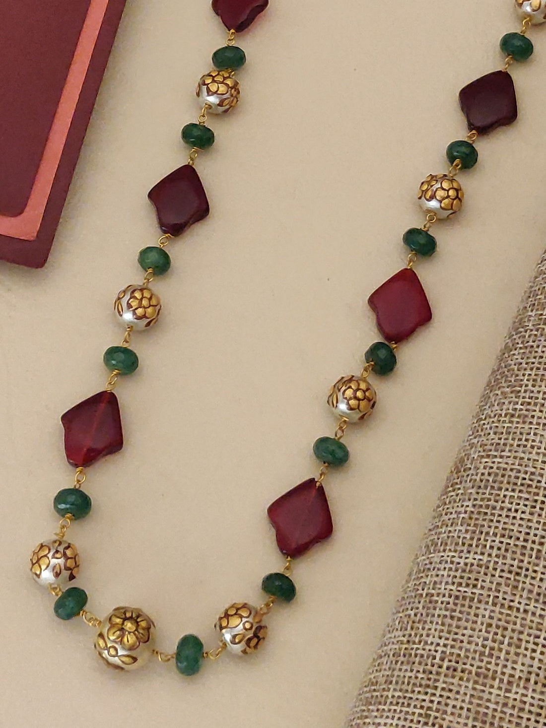 Abdesigns Gold Plated Jaipuri Stones Mala