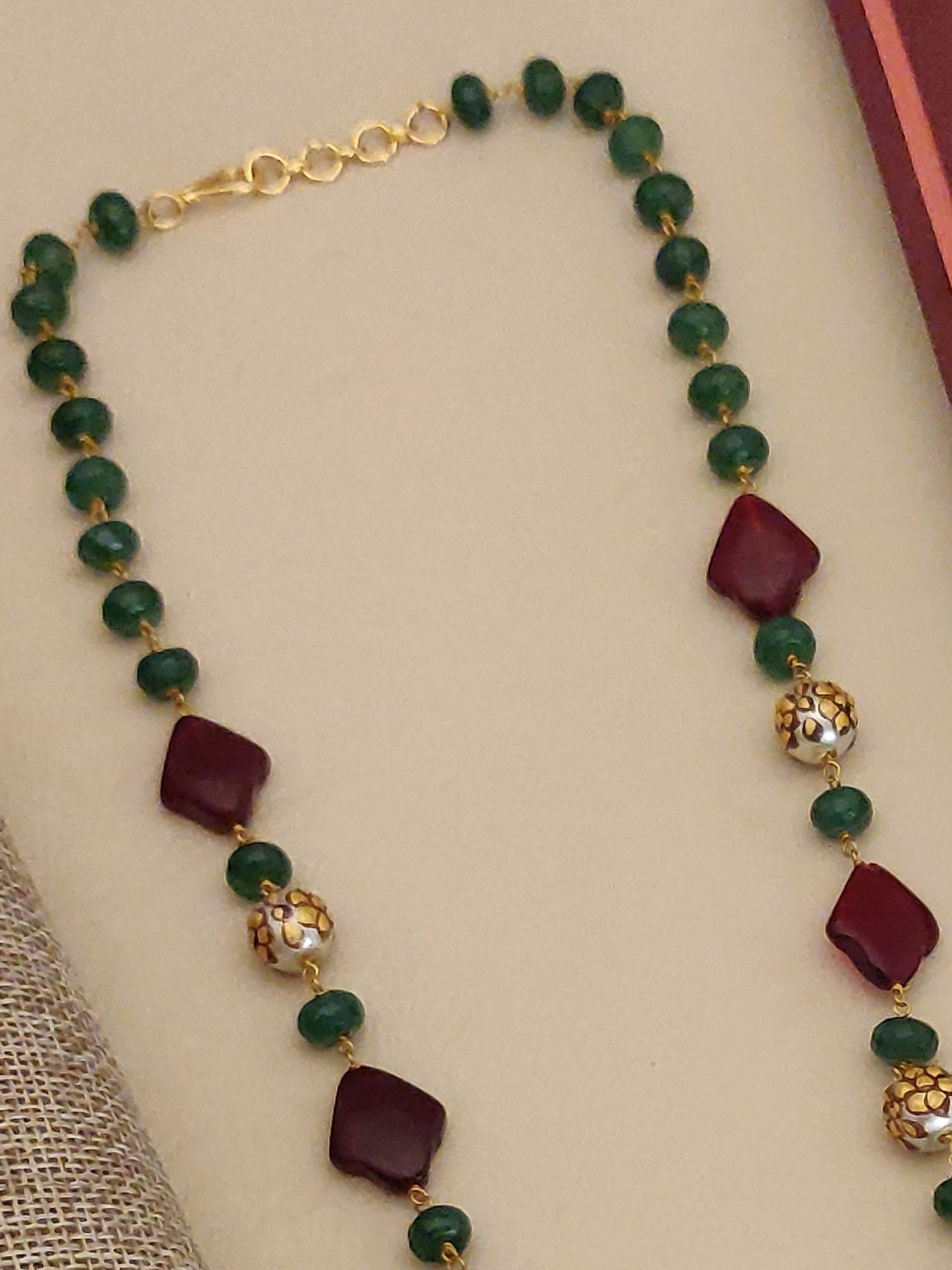 Abdesigns Gold Plated Jaipuri Stones Mala