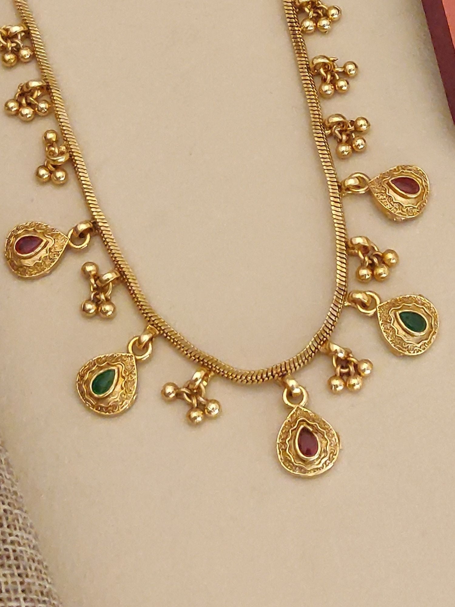 Abdesigns PaachiKundan Gold Plated Necklace Set