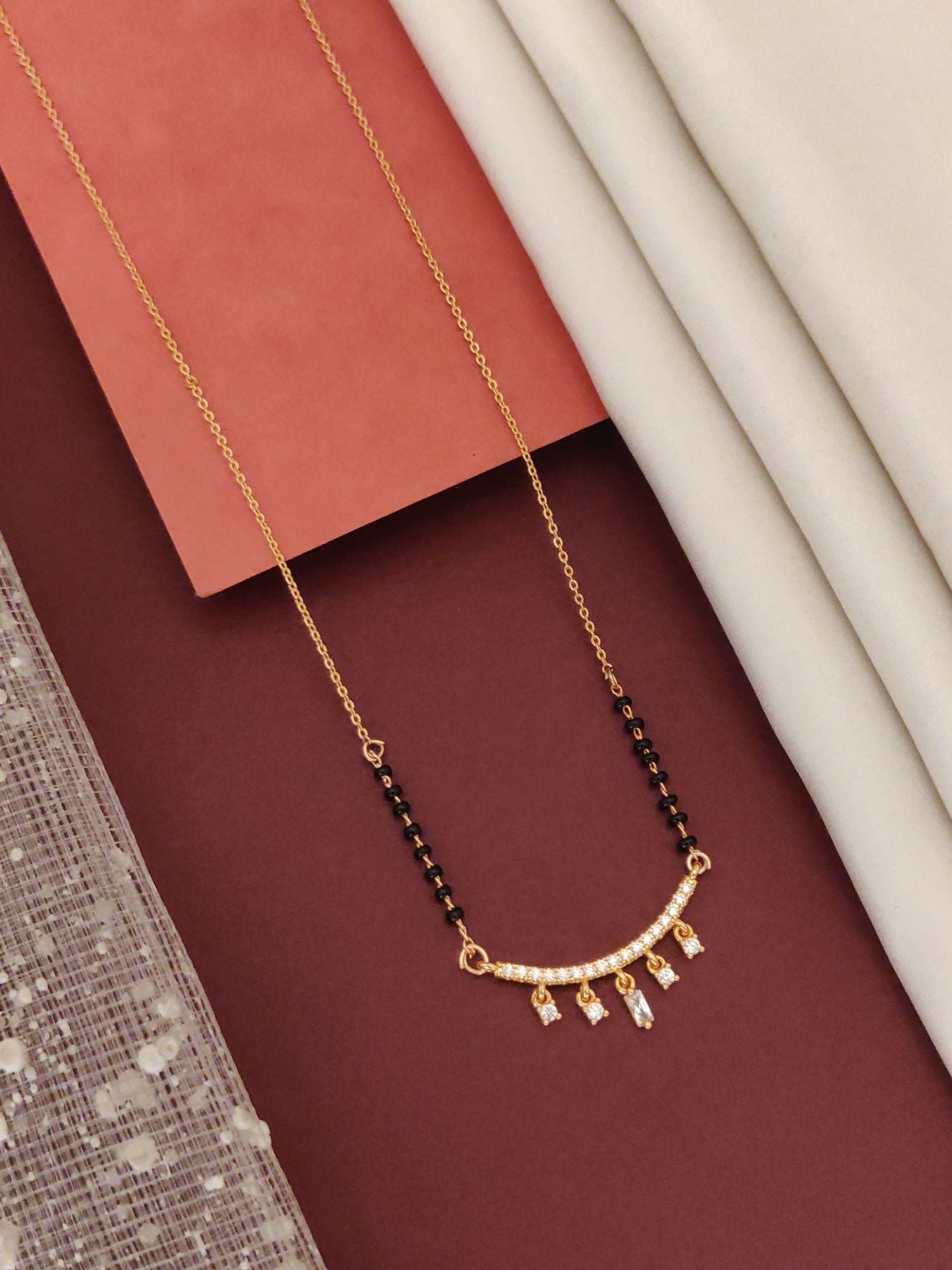 Abdesigns RoseGold Plated American Diamond Mangalsutra