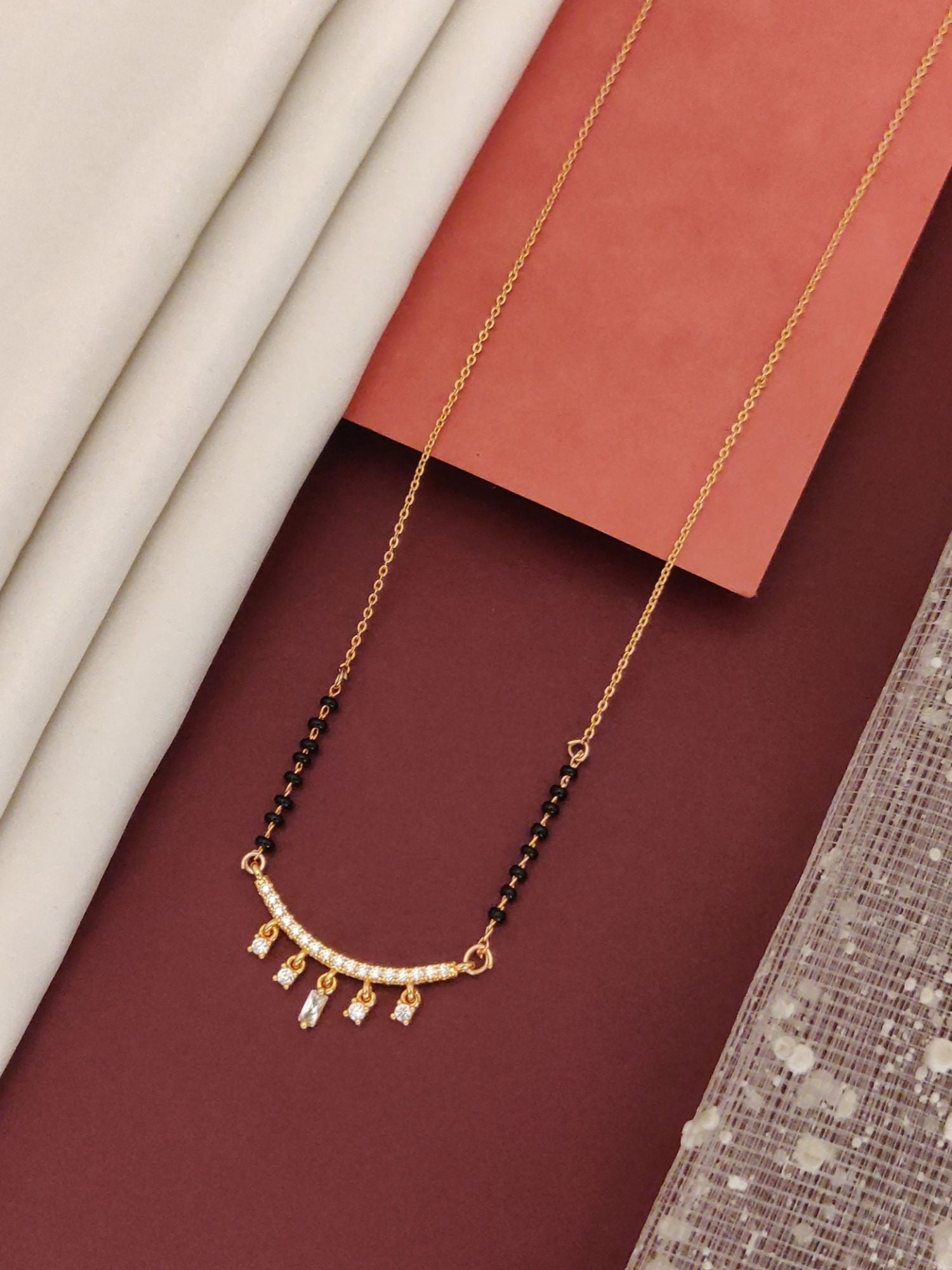 Abdesigns RoseGold Plated American Diamond Mangalsutra