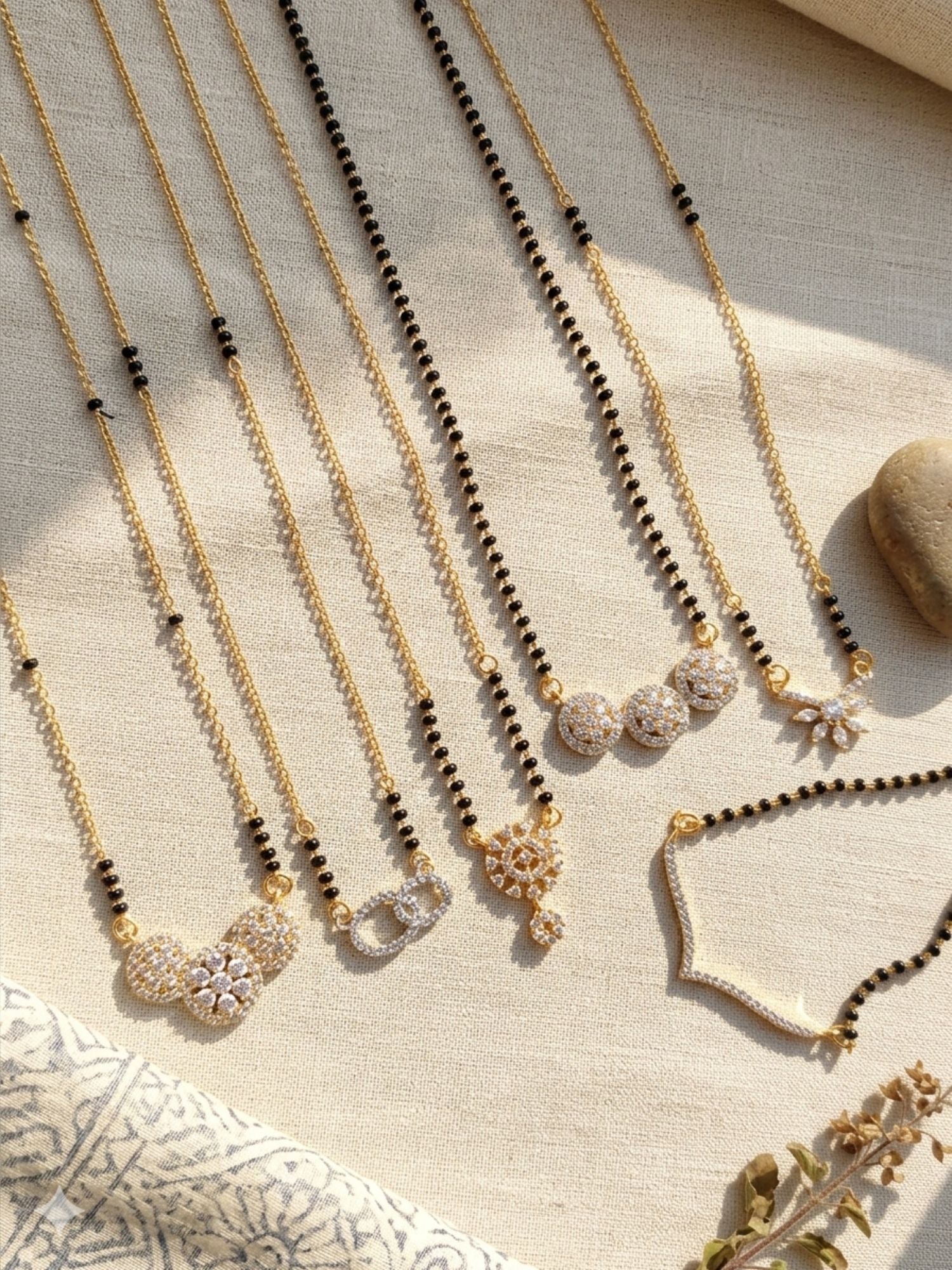 Abdesigns Gold Plated Mangalsutra Set of 6