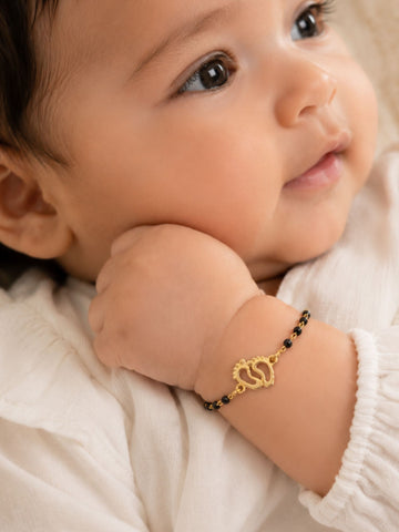 925 Sterling Silver Gold Plated Baby Nazariya Bracelet