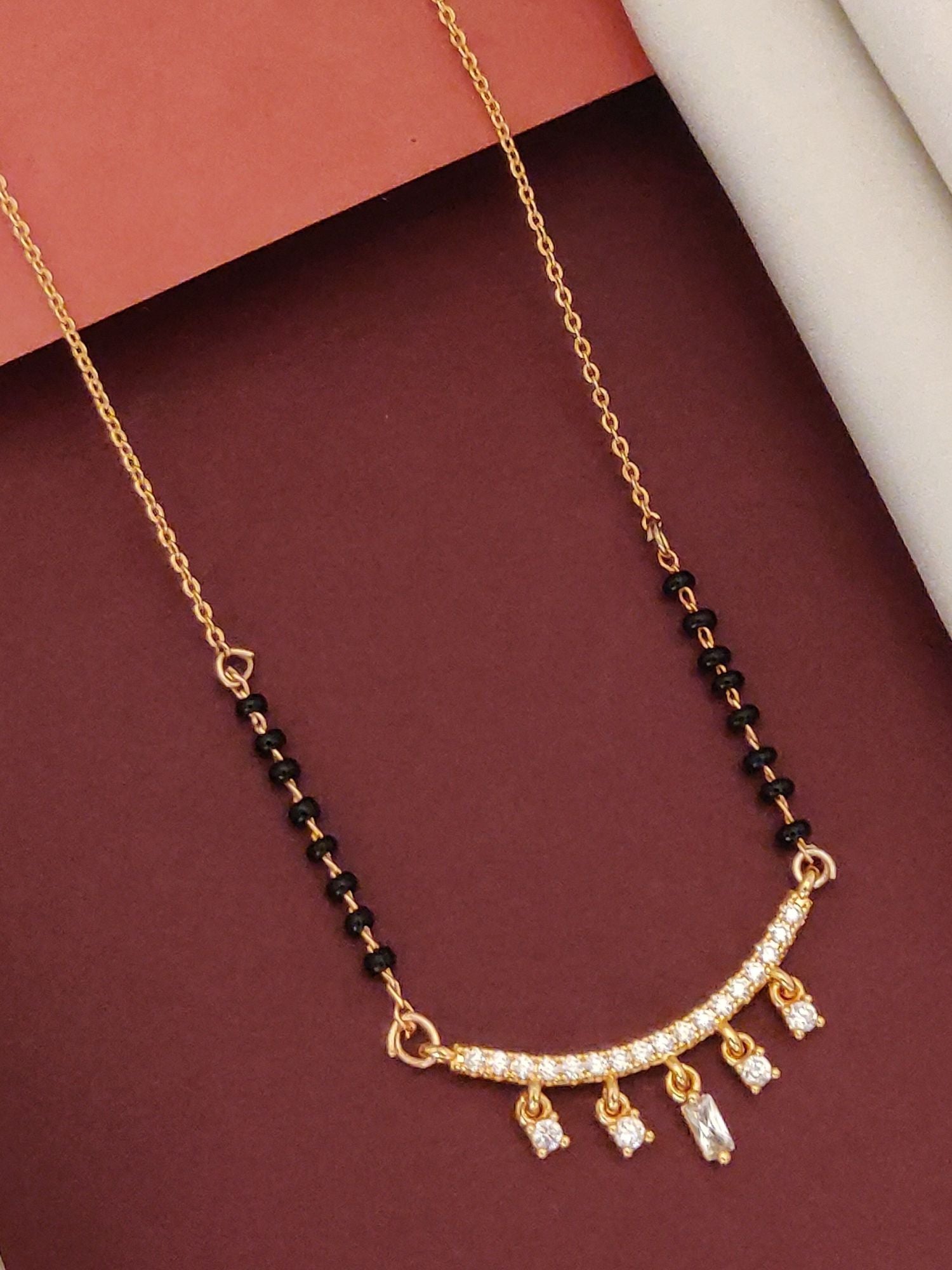 Abdesigns RoseGold Plated American Diamond Mangalsutra