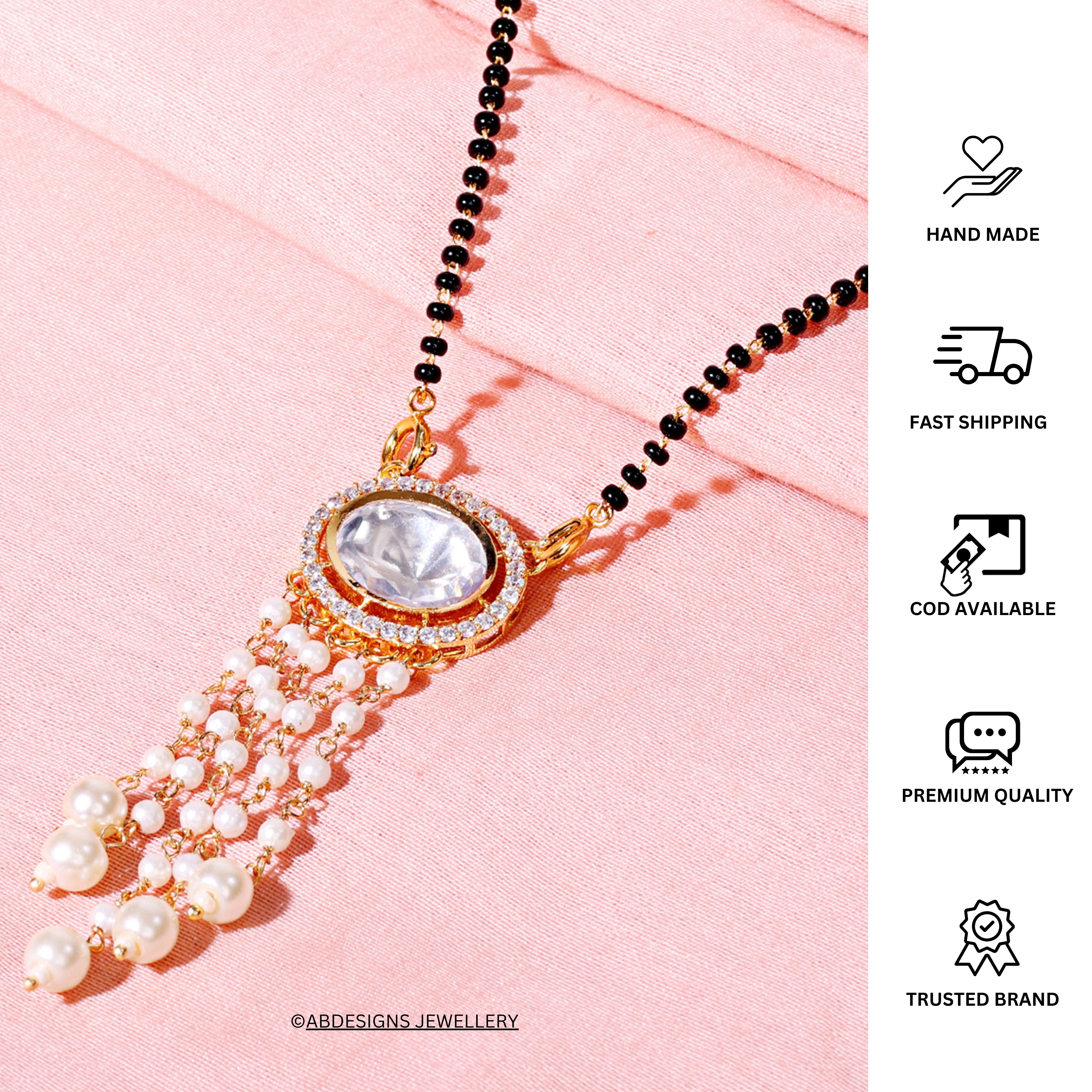 Enthralling Gold Polki Kundan Mangalsutra - Abdesignsjewellery