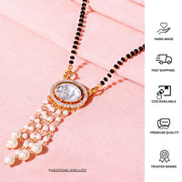 Thumbnail for Enthralling Gold Polki Kundan Mangalsutra - Abdesignsjewellery