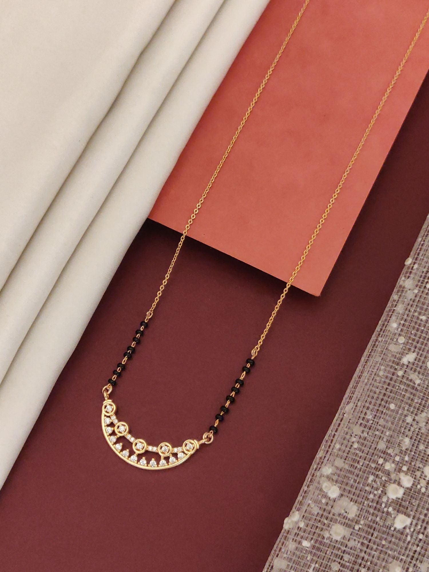 Abdesigns RoseGold Plated American Diamond Mangalsutra