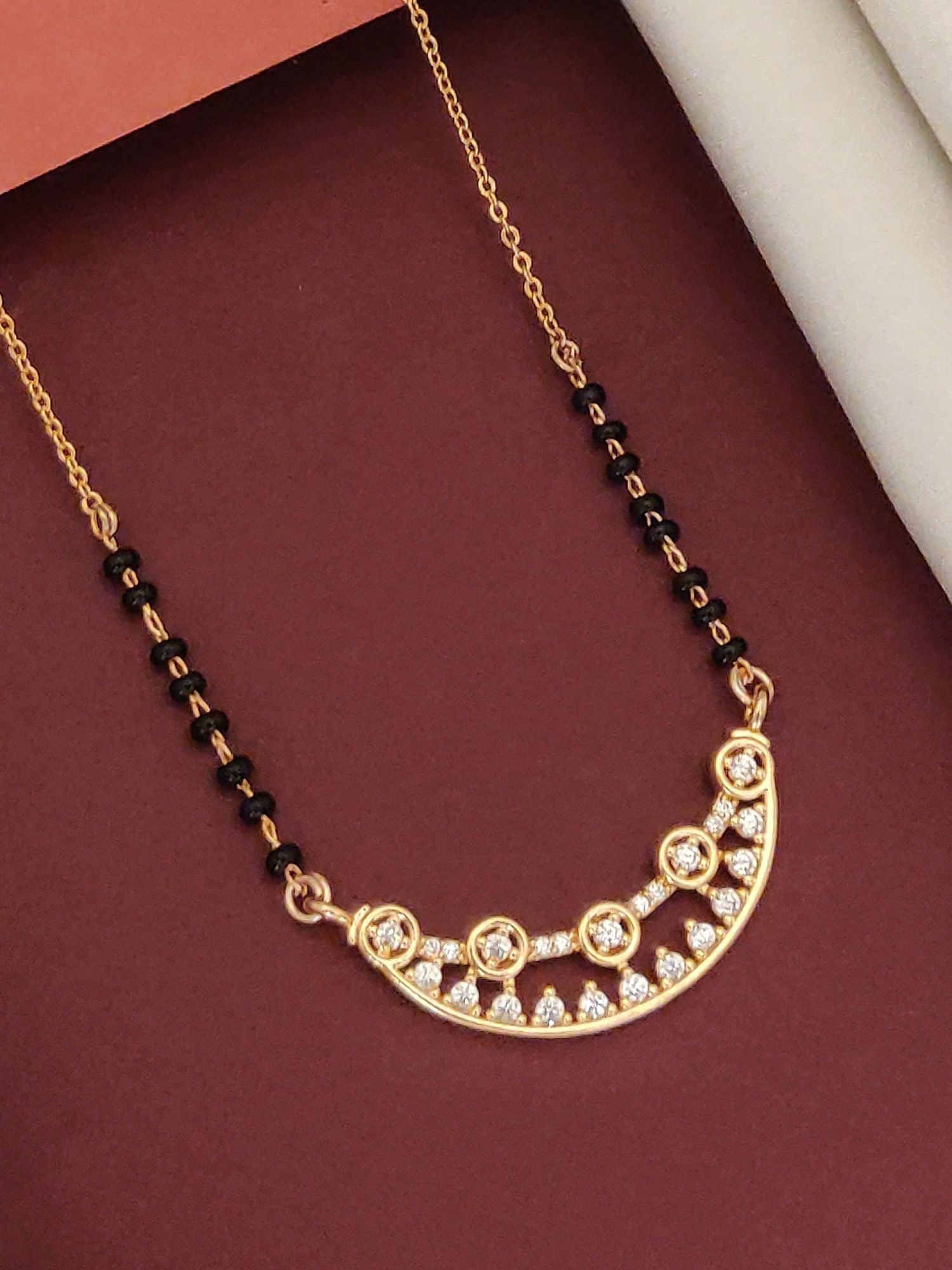 Abdesigns RoseGold Plated American Diamond Mangalsutra