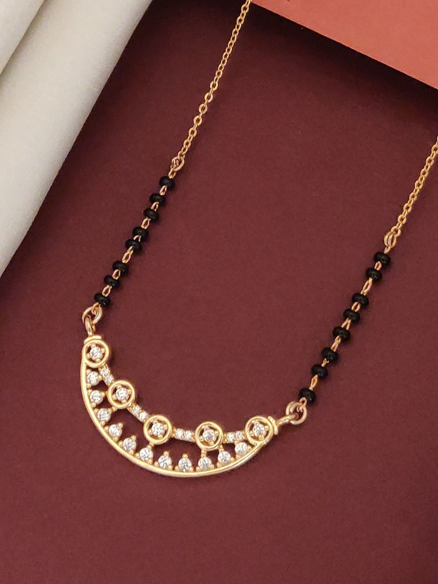 Abdesigns RoseGold Plated American Diamond Mangalsutra