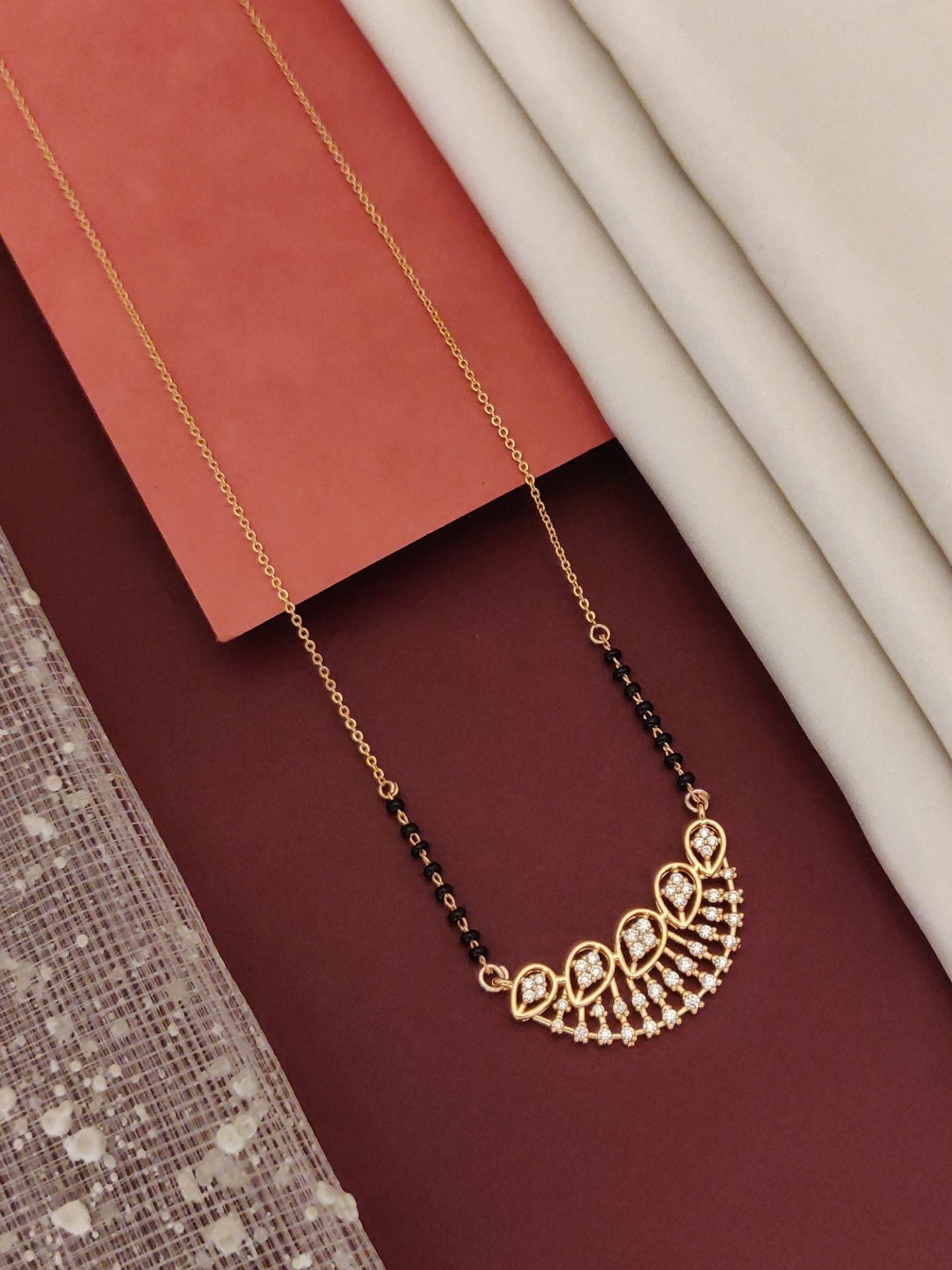 RoseGold Plated American Diamond Mangalsutra - mangalsutra by Abdesigns Jewellery