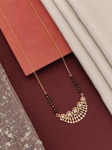 RoseGold Plated American Diamond Mangalsutra - mangalsutra by Abdesigns Jewellery