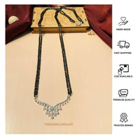 Thumbnail for Enchanting High Quality Floral Silver Plated Mangalsutra - Abdesignsjewellery