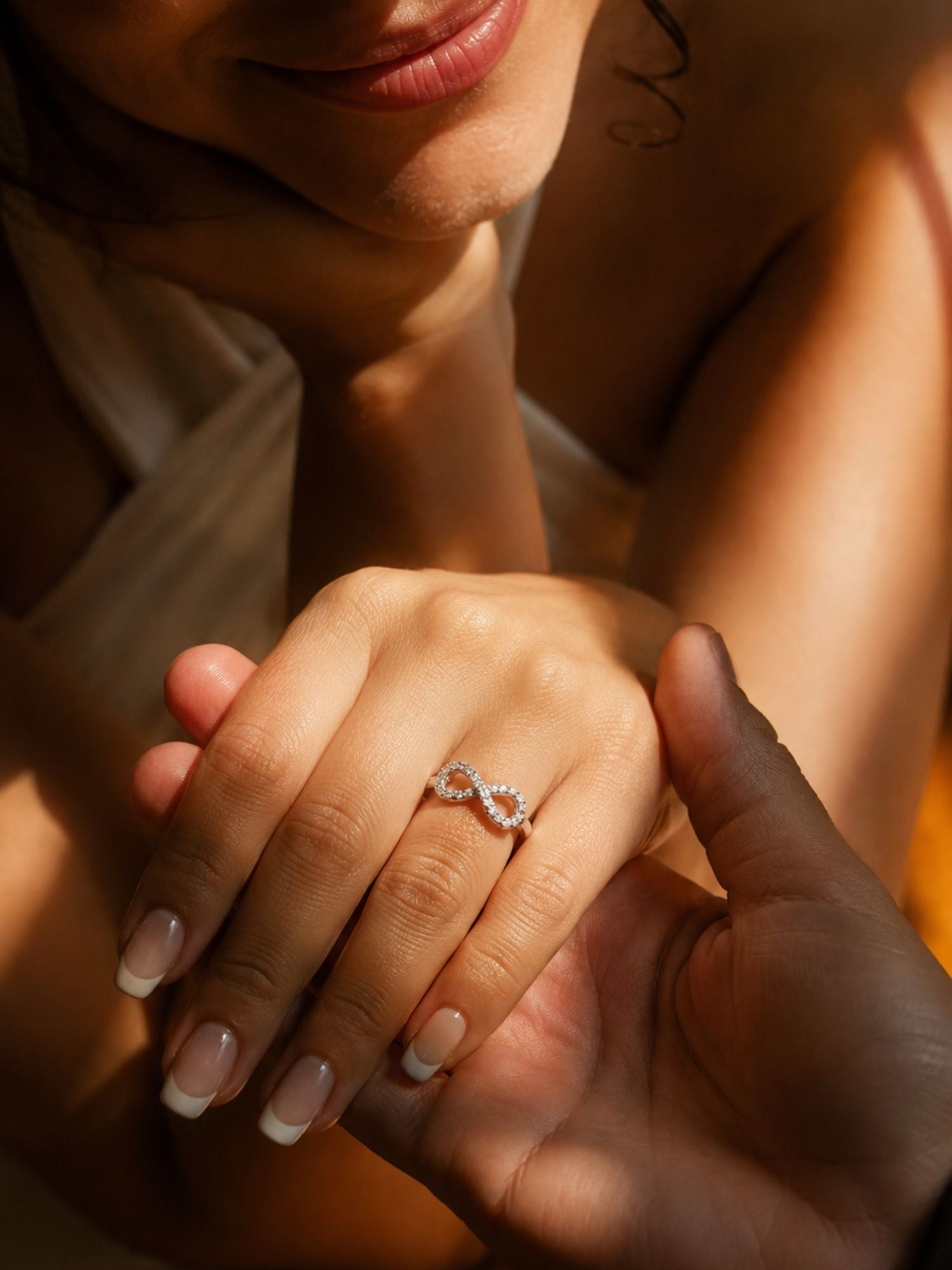 925 Sterling Silver Infinity Ring for Women – infinity loop close-up