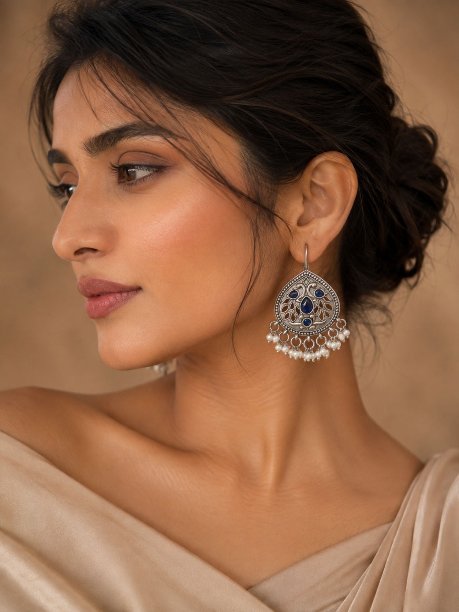 Set of 4 Oxidised Unique Ethnic Earrings for Women