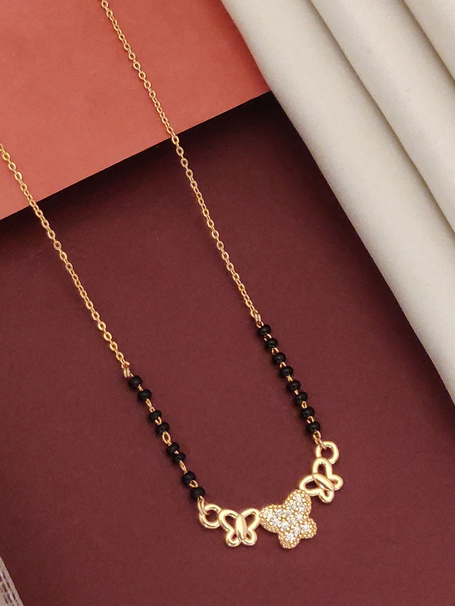 Abdesigns RoseGold Plated American Diamond Mangalsutra