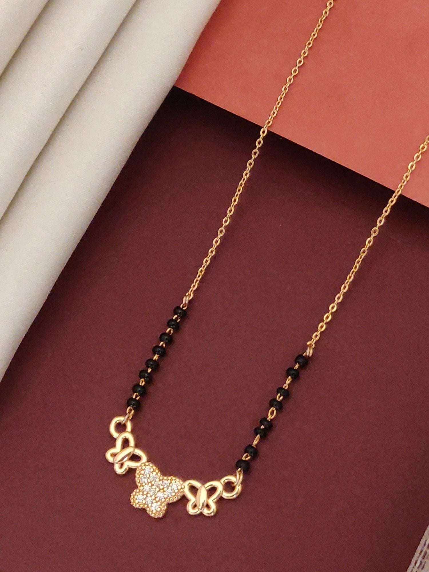 Abdesigns RoseGold Plated American Diamond Mangalsutra