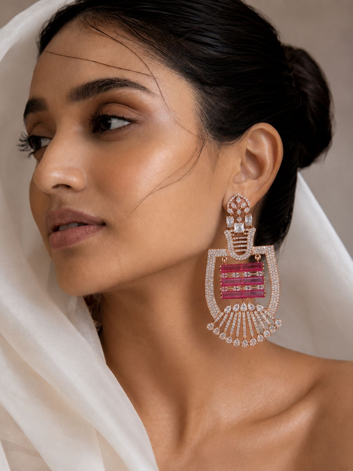 Ruby Stone Statement Earrings | Abdesigns