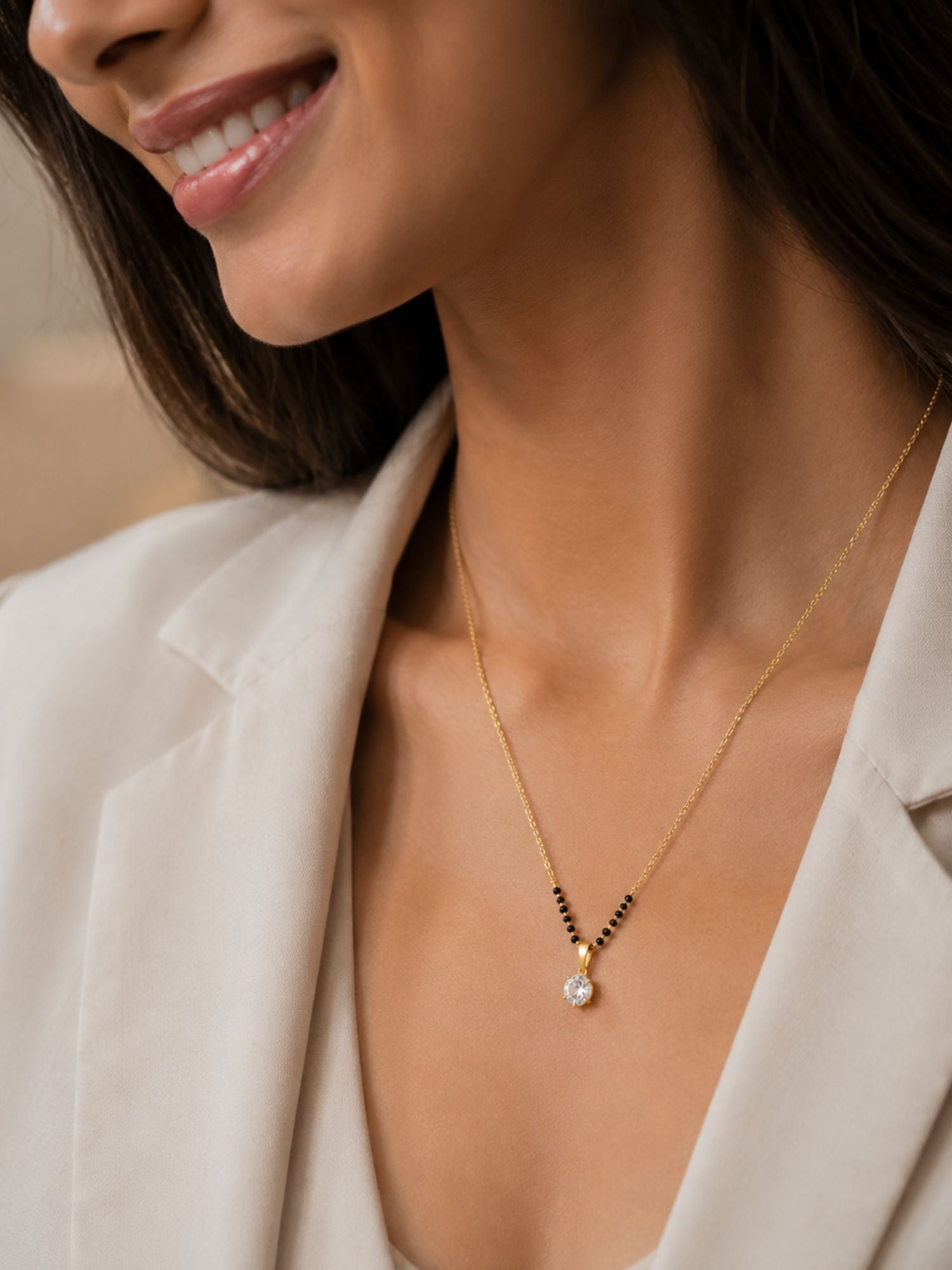 Lightweight American diamond mangalsutra nickel-free — Abdesigns India