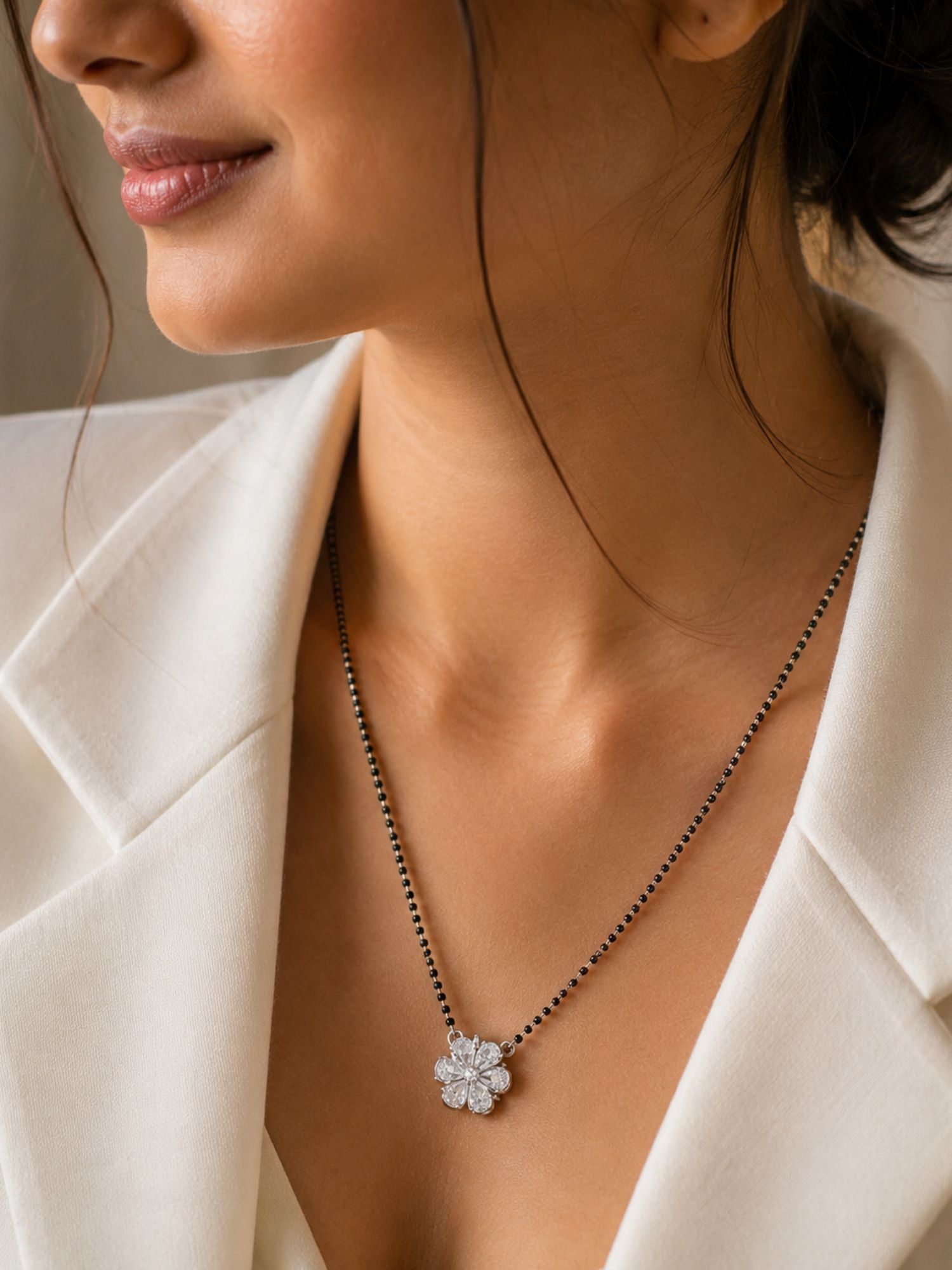 Handcrafted American diamond mangalsutra festive daily wear — Abdesigns