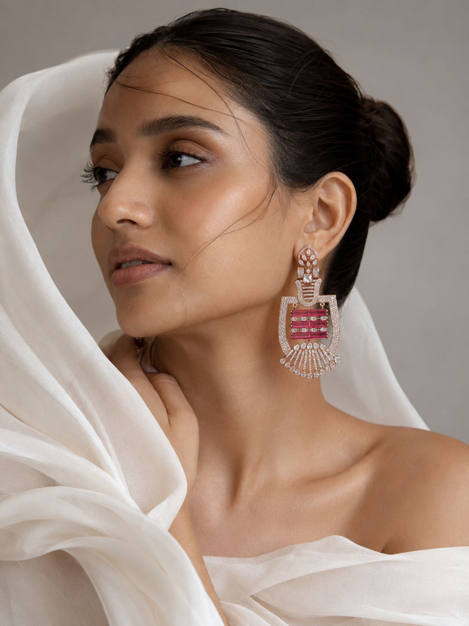 Ruby Stone Statement Earrings | Abdesigns