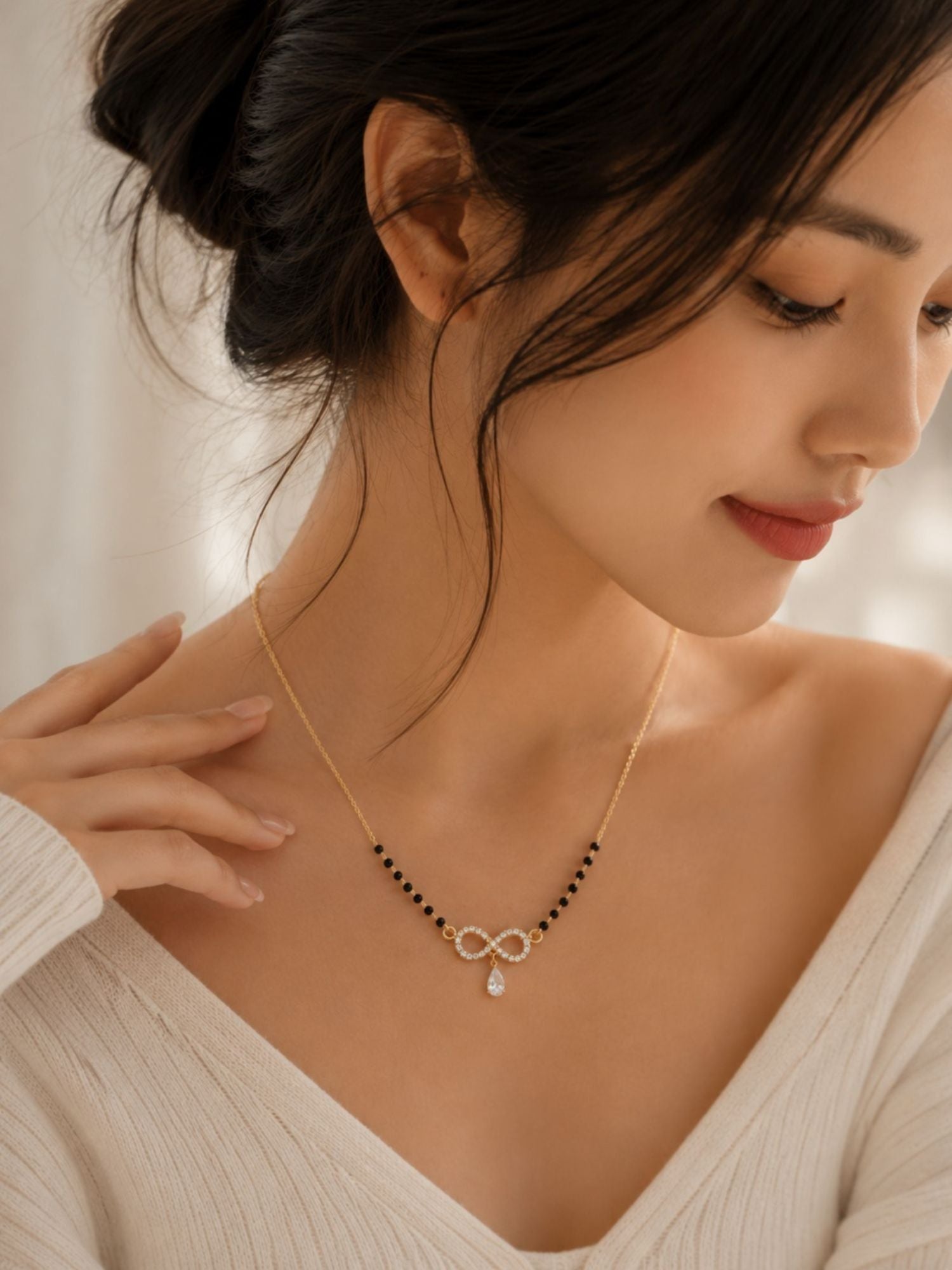 Tarnish resistant solitaire mangalsutra gold plated — Abdesigns India