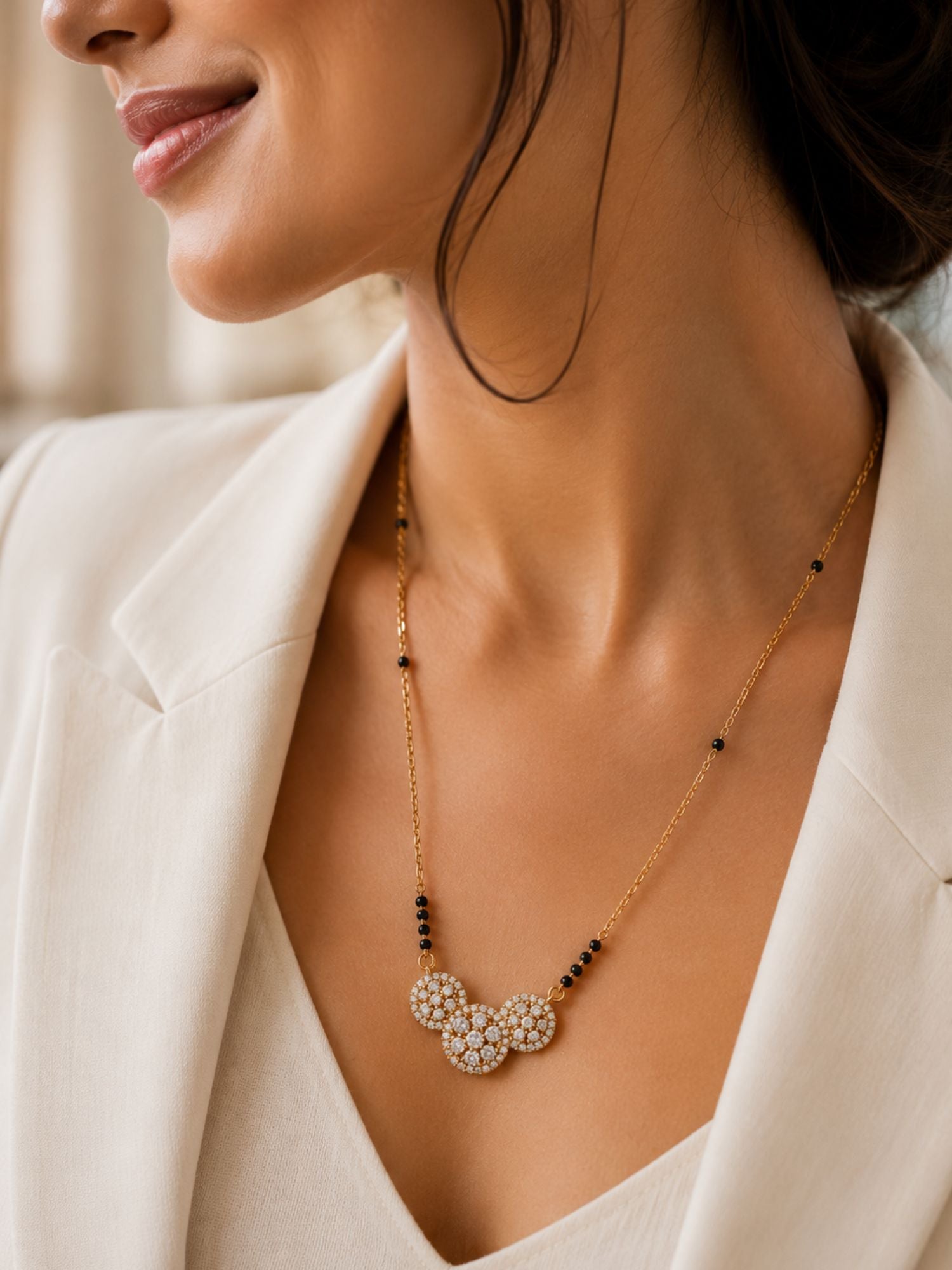 Solitaire mangalsutra 10 colour variants flatlay — Abdesigns jewellery