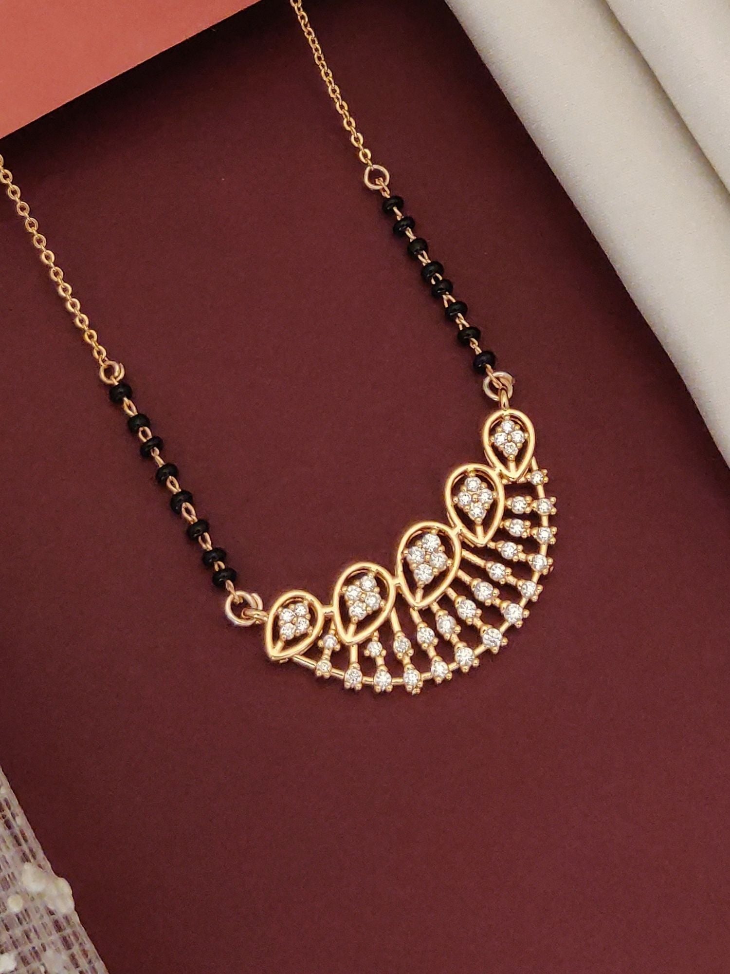 RoseGold Plated American Diamond Mangalsutra - mangalsutra by Abdesigns Jewellery