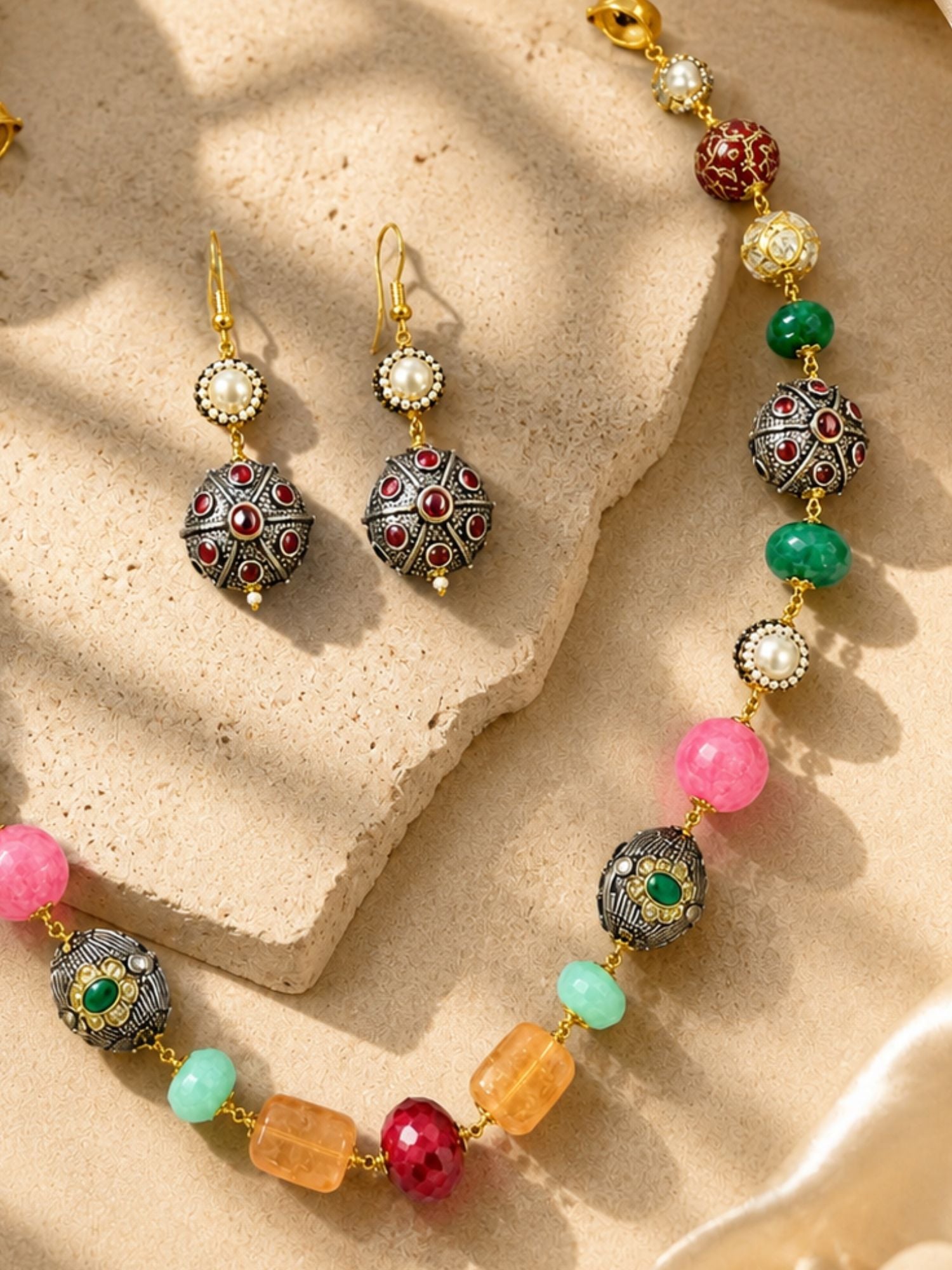 Multicolor Beaded Necklace Set - jewellery by Abdesigns Jewellery