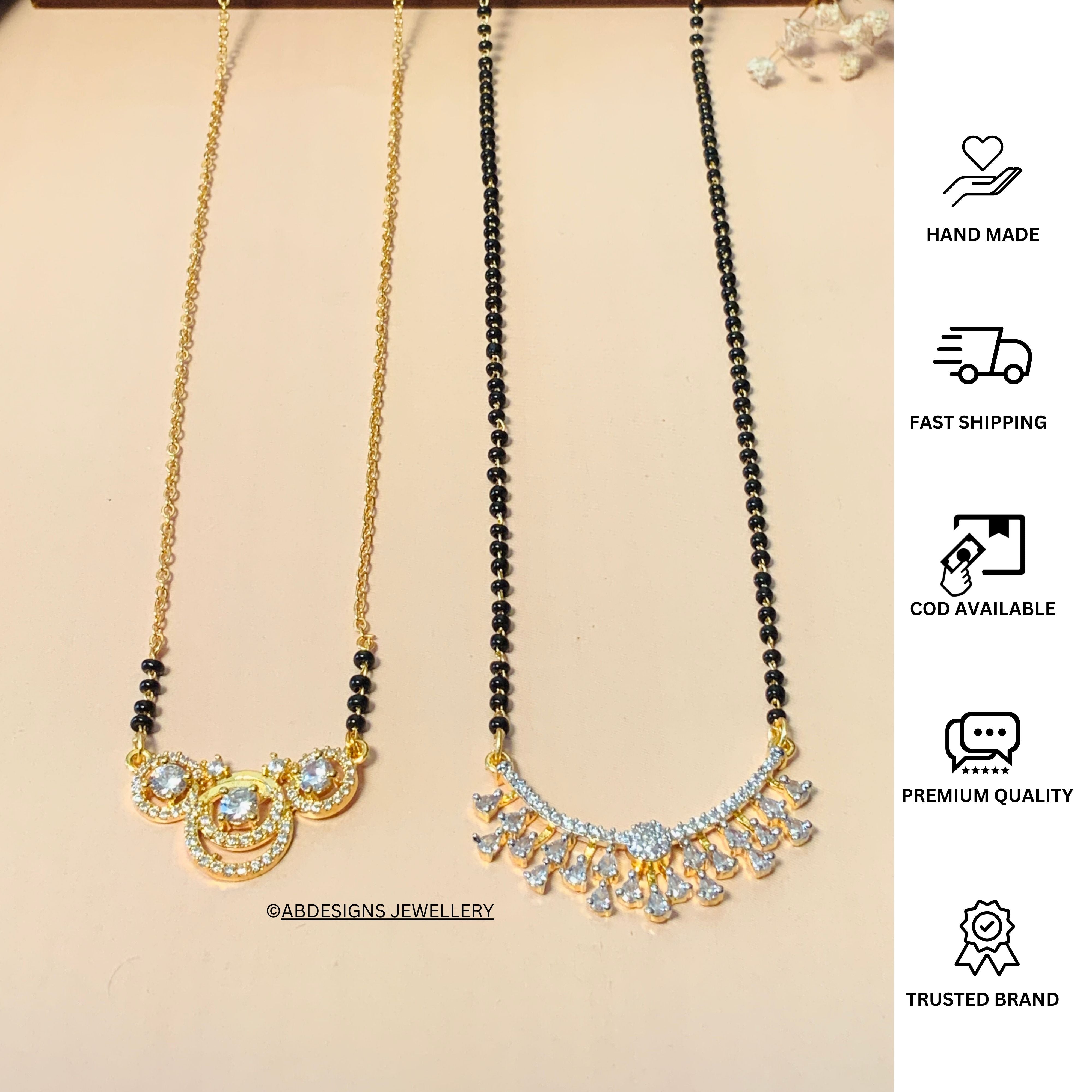 Statement Gold Plated American Diamond Mangalsutra Combo