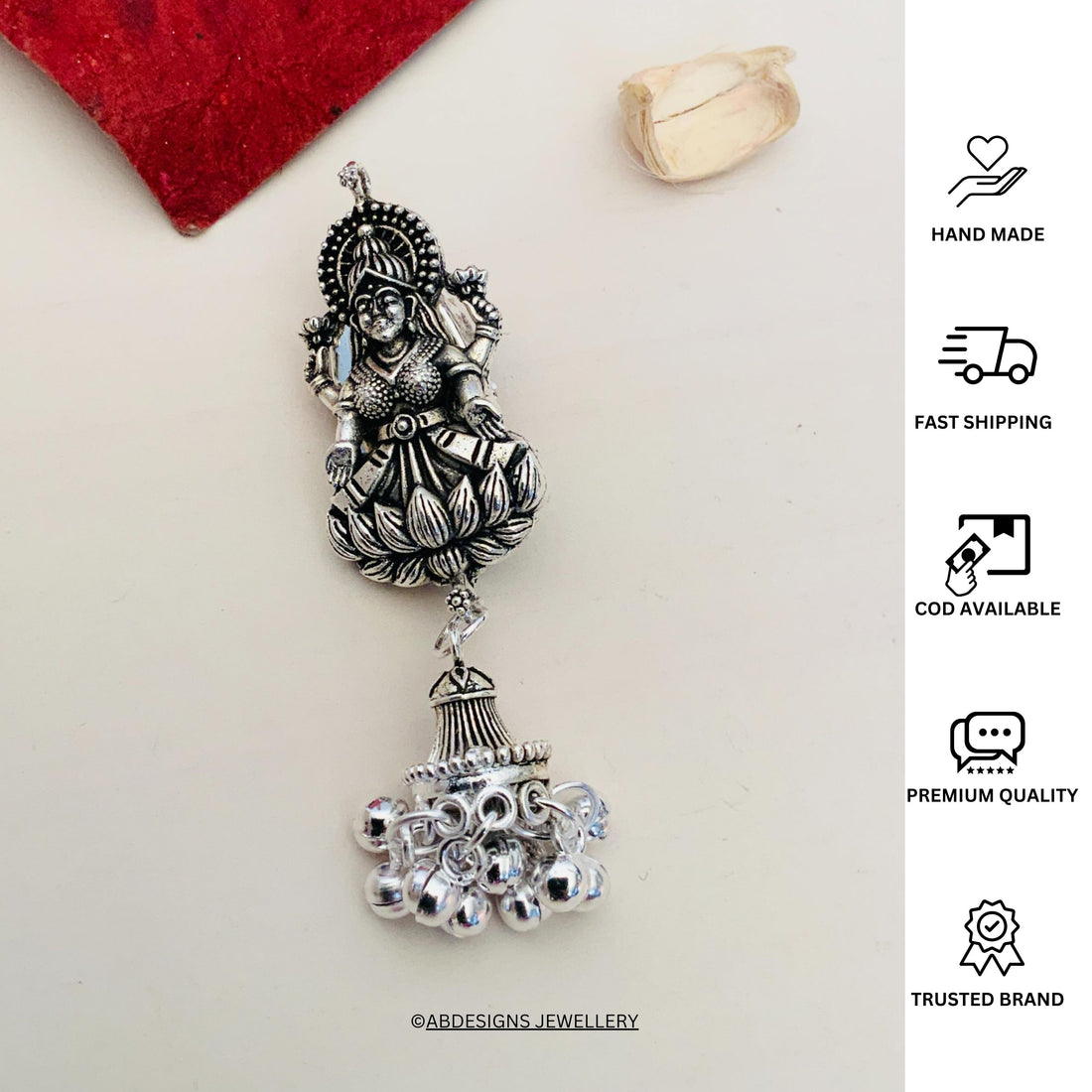 German Silver Plated Saree Pin