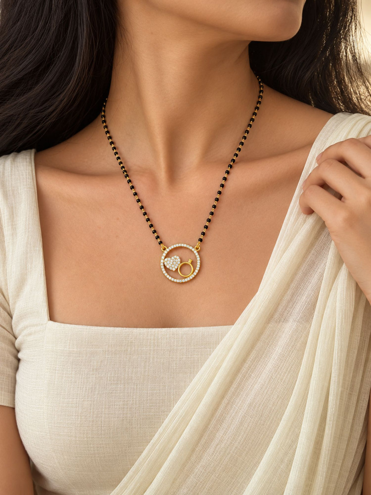 Set of 2 AD Stone Love Mangalsutras Combo | Abdesigns Jewellery