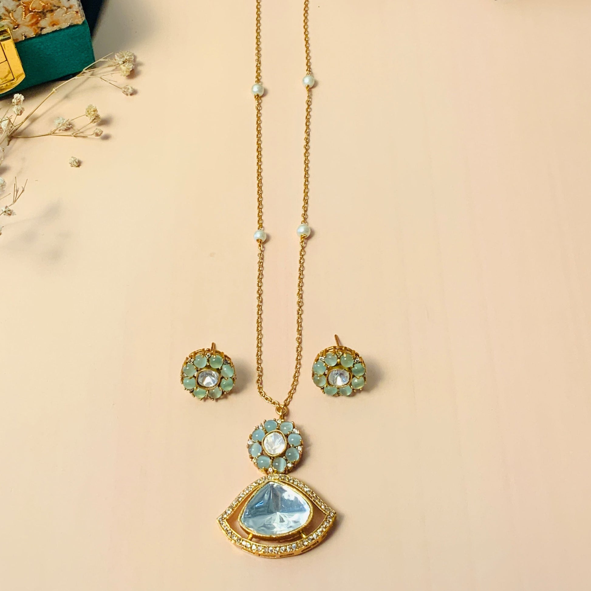 High-Quality Contemporary Polki Necklace - pendant by Abdesigns Jewellery
