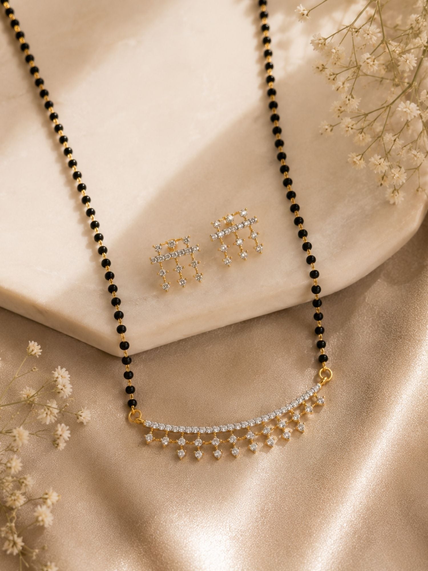 Minimal Mangalsutra Set in Gold Plating – Daily Wear | Abdesigns