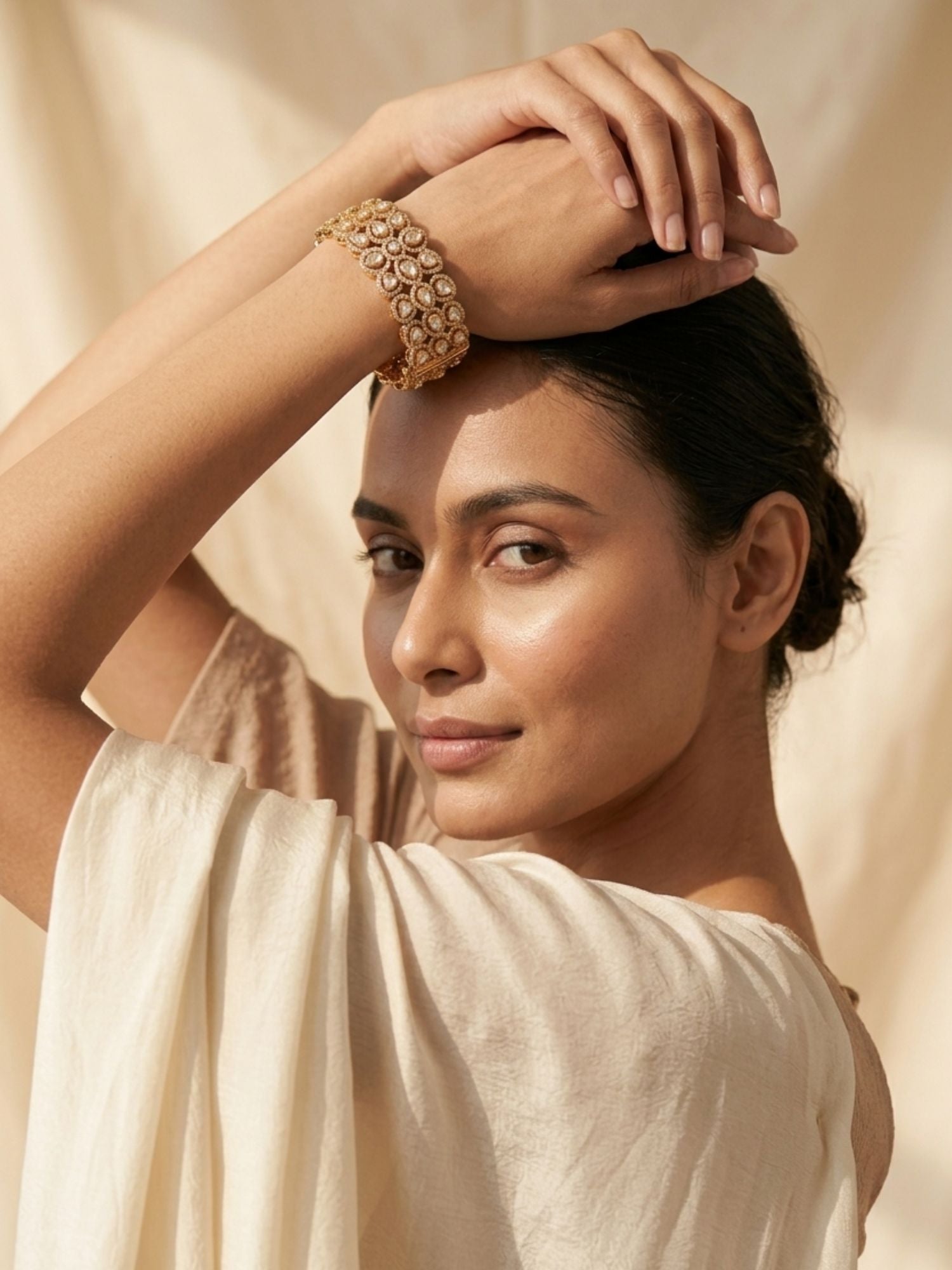Royal Polki Kundan Teardrop Statement Bracelet | Abdesigns