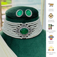 Thumbnail for Kareena Kapoor Style Green Emerald Choker Necklace