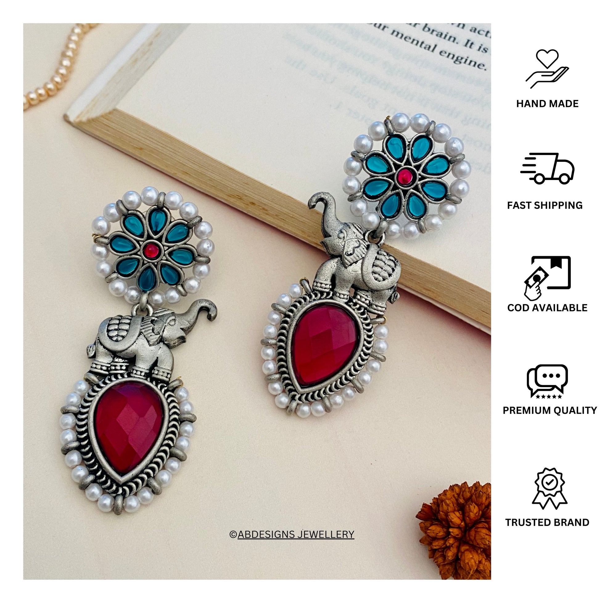 High Quality Extravagant German Silver Earring - earrings by Abdesigns Jewellery