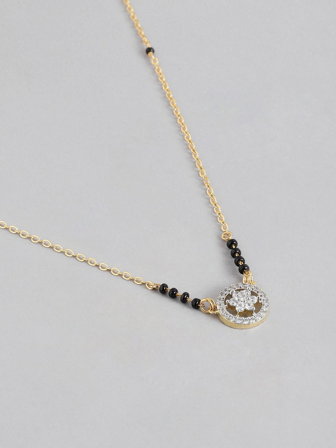 Versatile Gold Plated Round American Diamond Mangalsutra - mangalsutra by Abdesigns Jewellery