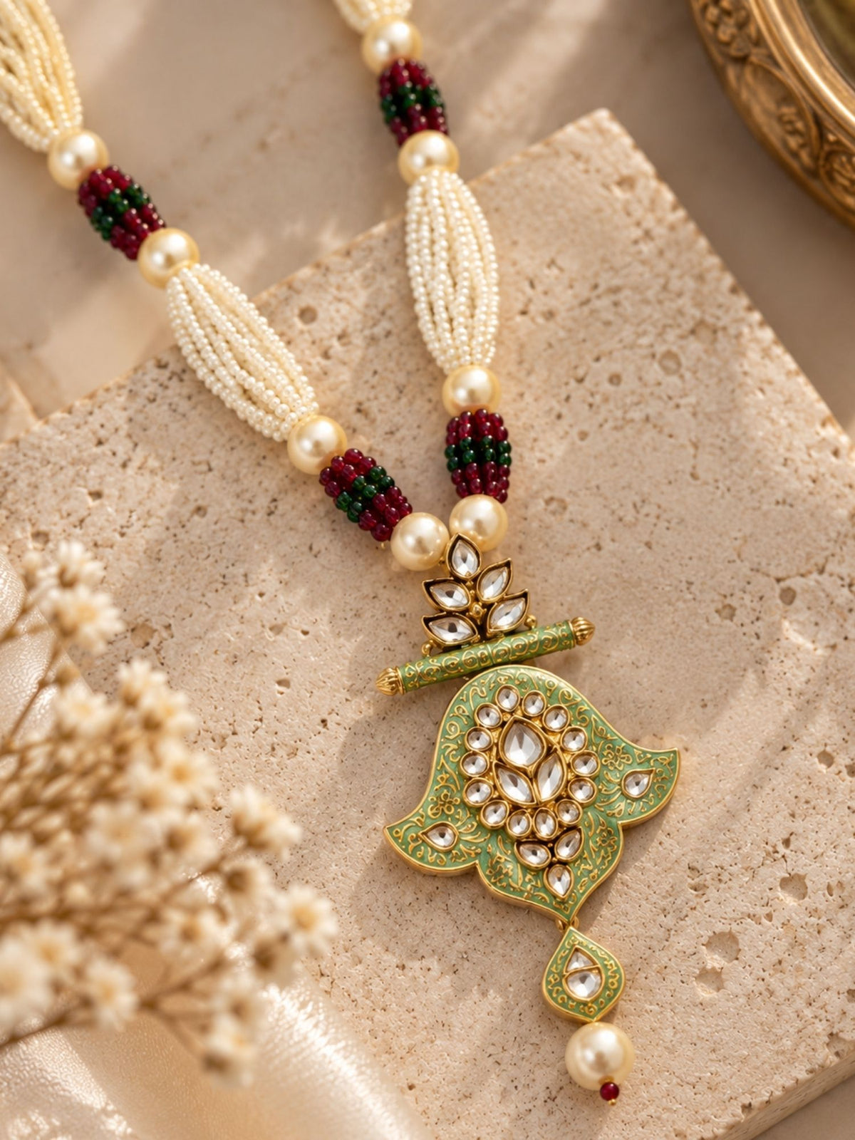 Vintage Inspired Kundan Necklace Set