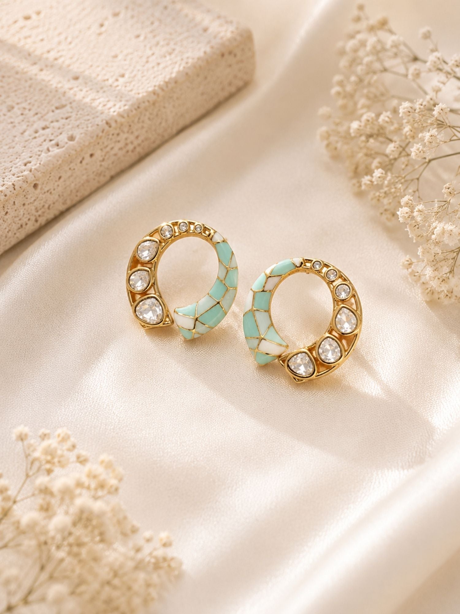 Gold Plated Meenakari Intrude Kundan Polki  Pendant Set | Abdesigns