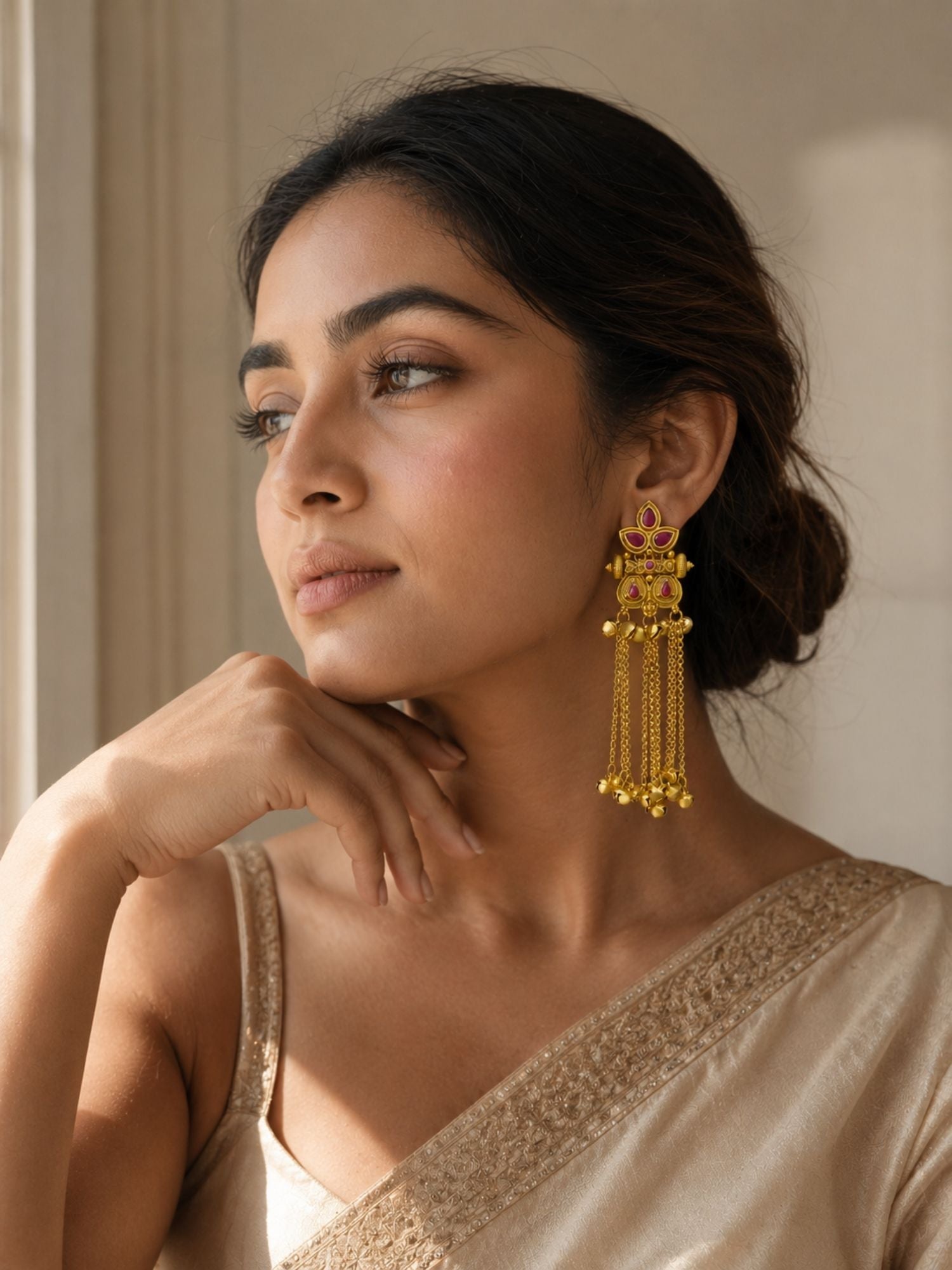 Ghungroo Tassel Earrings in Gold Plating – Festive | Abdesigns