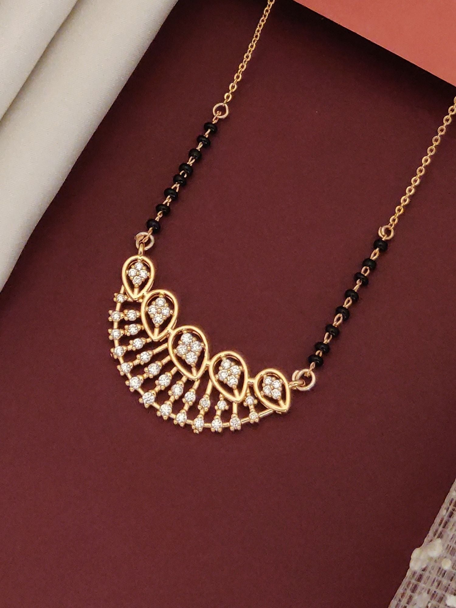 RoseGold Plated American Diamond Mangalsutra - mangalsutra by Abdesigns Jewellery