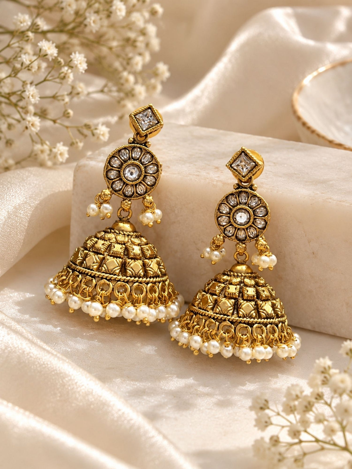 Antique Gold Plated Kundan Choker Necklace Set | Abdesigns Jewellery