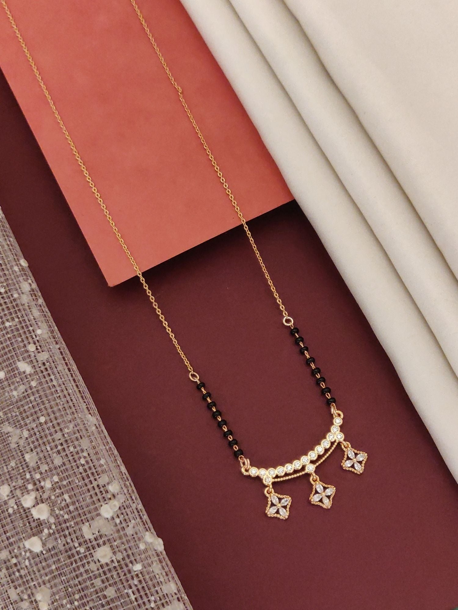 RoseGold Plated American Diamond Mangalsutra - mangalsutra by Abdesigns Jewellery