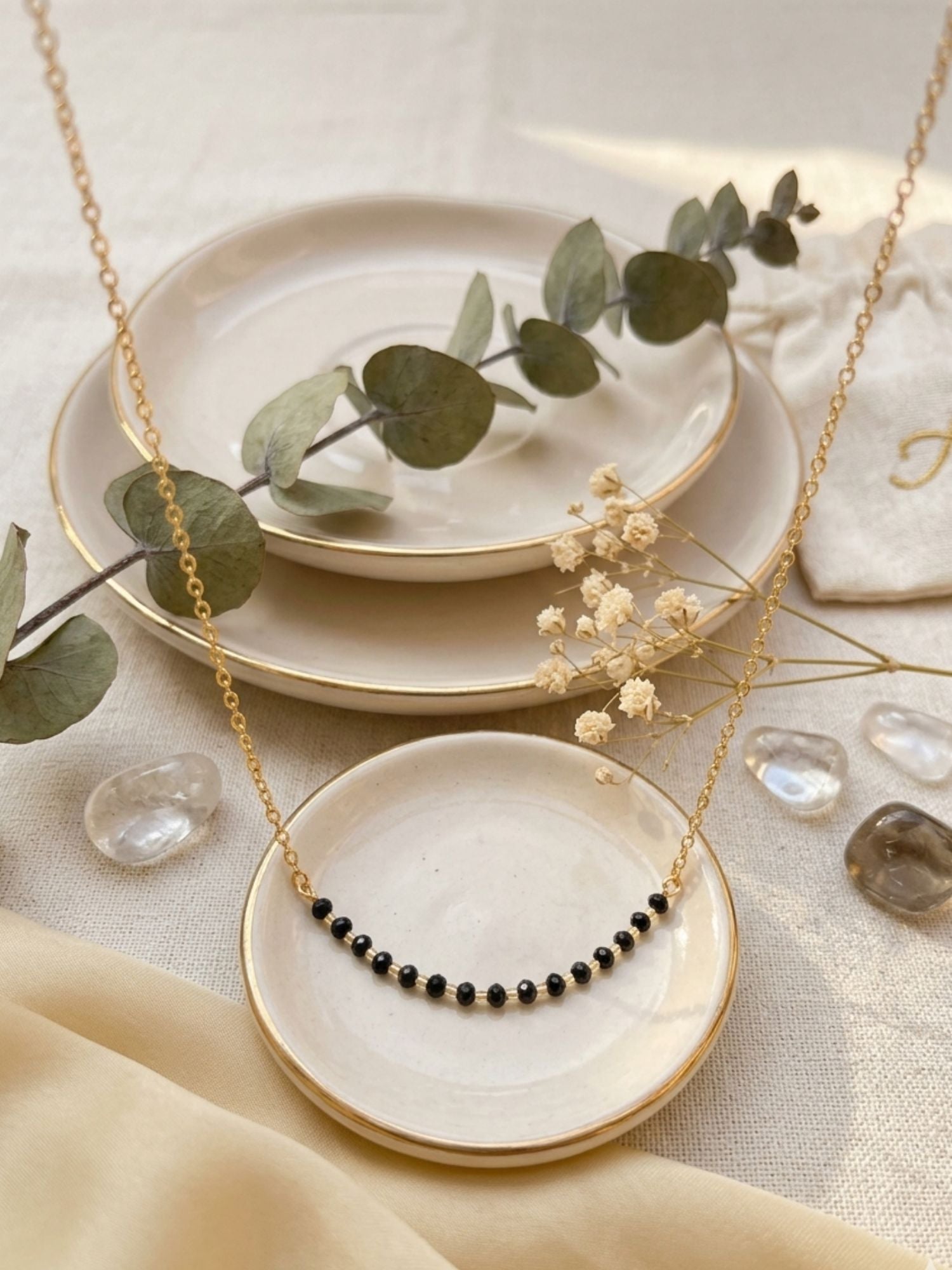 Black Beads Mangalsutra in Gold Plating – Minimal Daily Wear | Abdesigns
