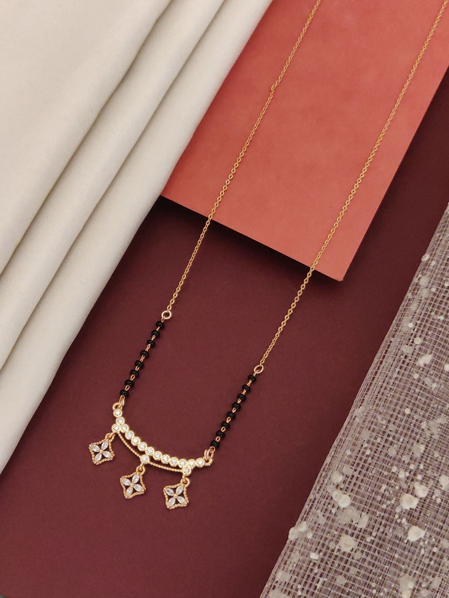 RoseGold Plated American Diamond Mangalsutra - mangalsutra by Abdesigns Jewellery