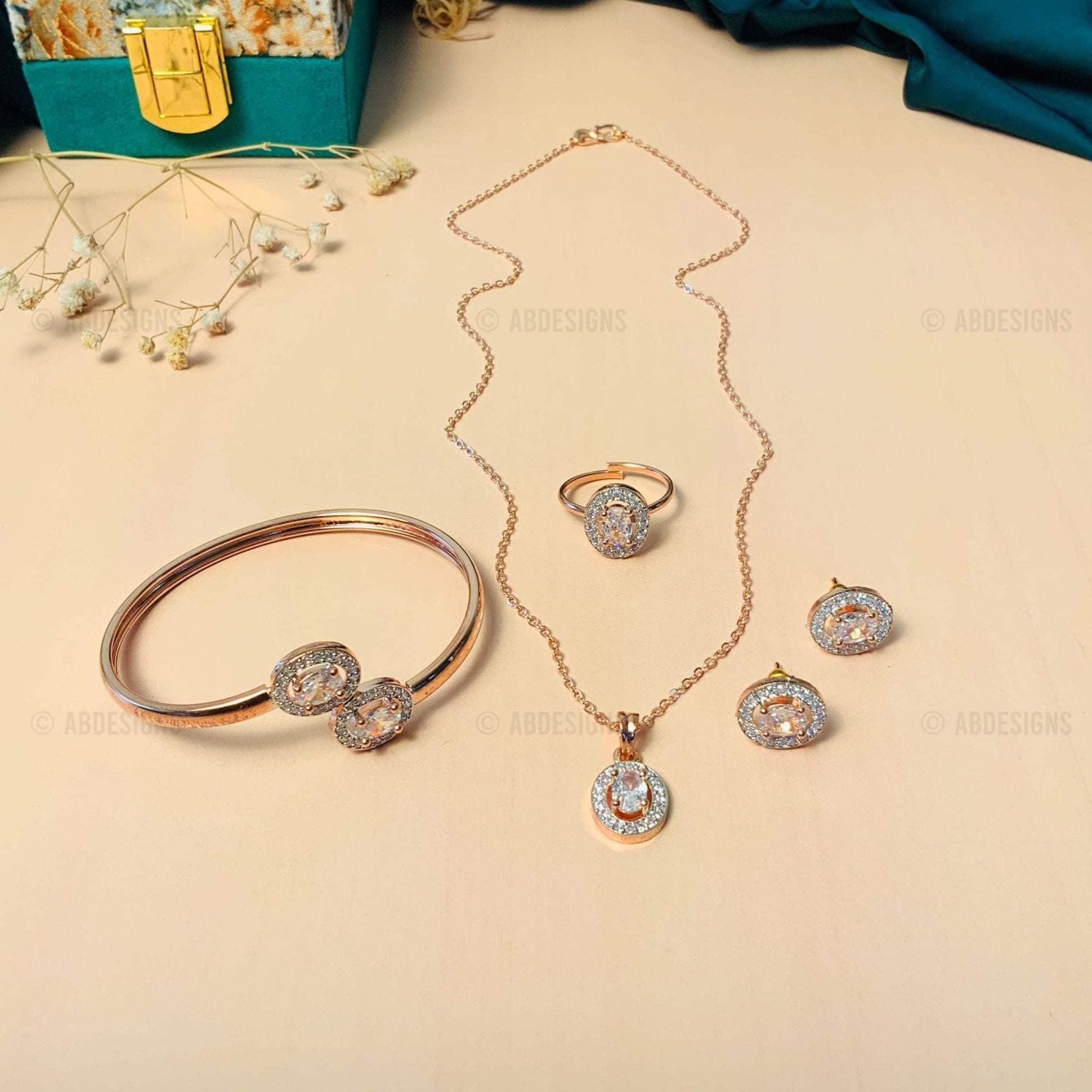 Richly Adorned CZ Crystal Pendant Chain