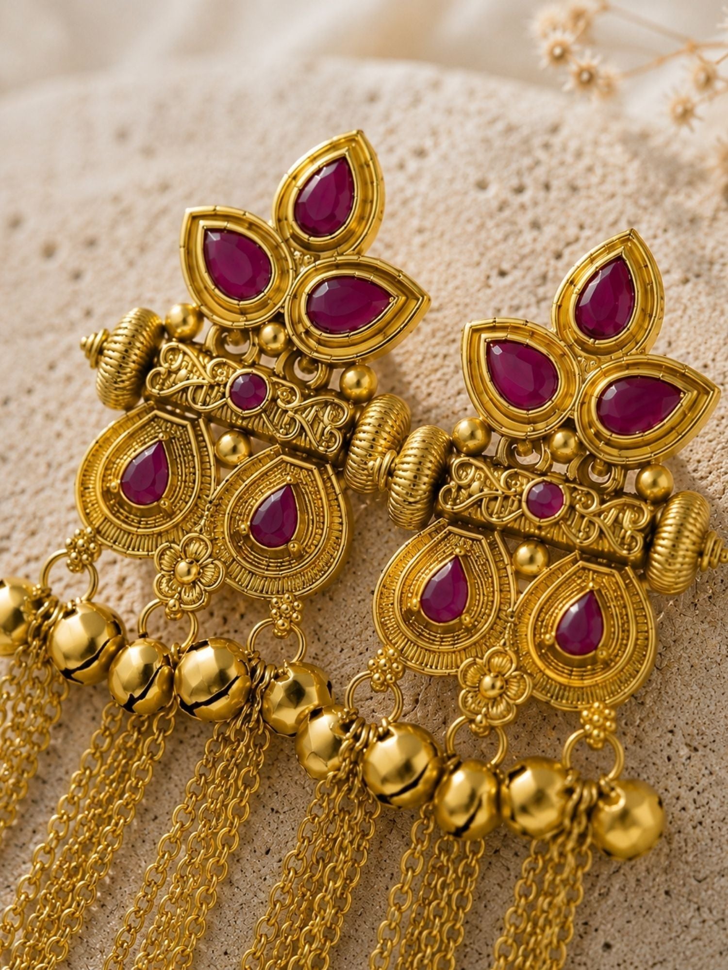 Ghungroo Tassel Earrings in Gold Plating – Festive | Abdesigns