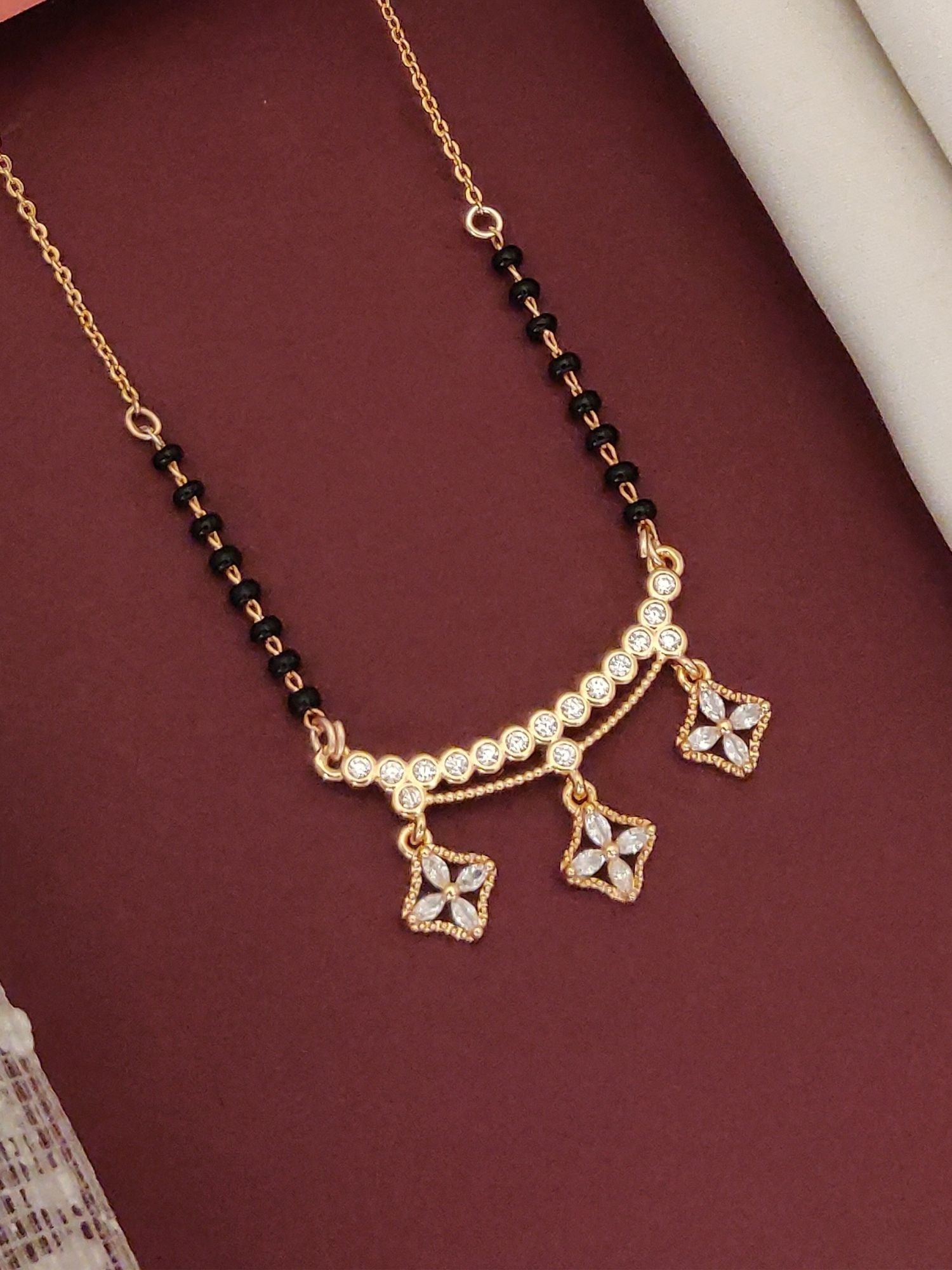 RoseGold Plated American Diamond Mangalsutra - mangalsutra by Abdesigns Jewellery